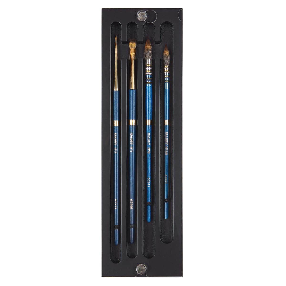Isabey Isacolor Brush Set, Mop Size 4/0 & 00, Round Size 2, Wash Size 2
