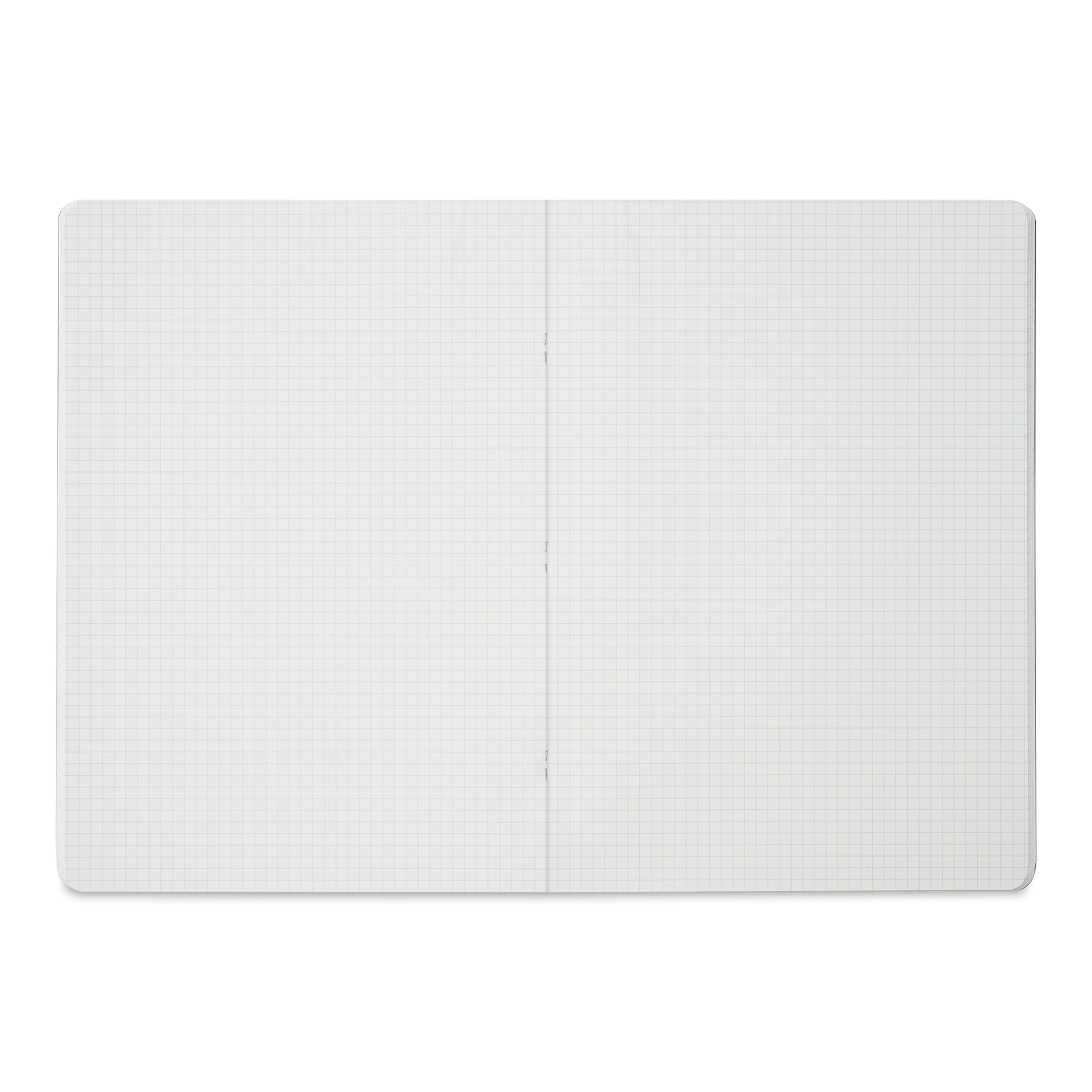 Fabriano EcoQua Staplebound Notebook - Gray, 11.7" x 8.3", Graph (open to show paper)
