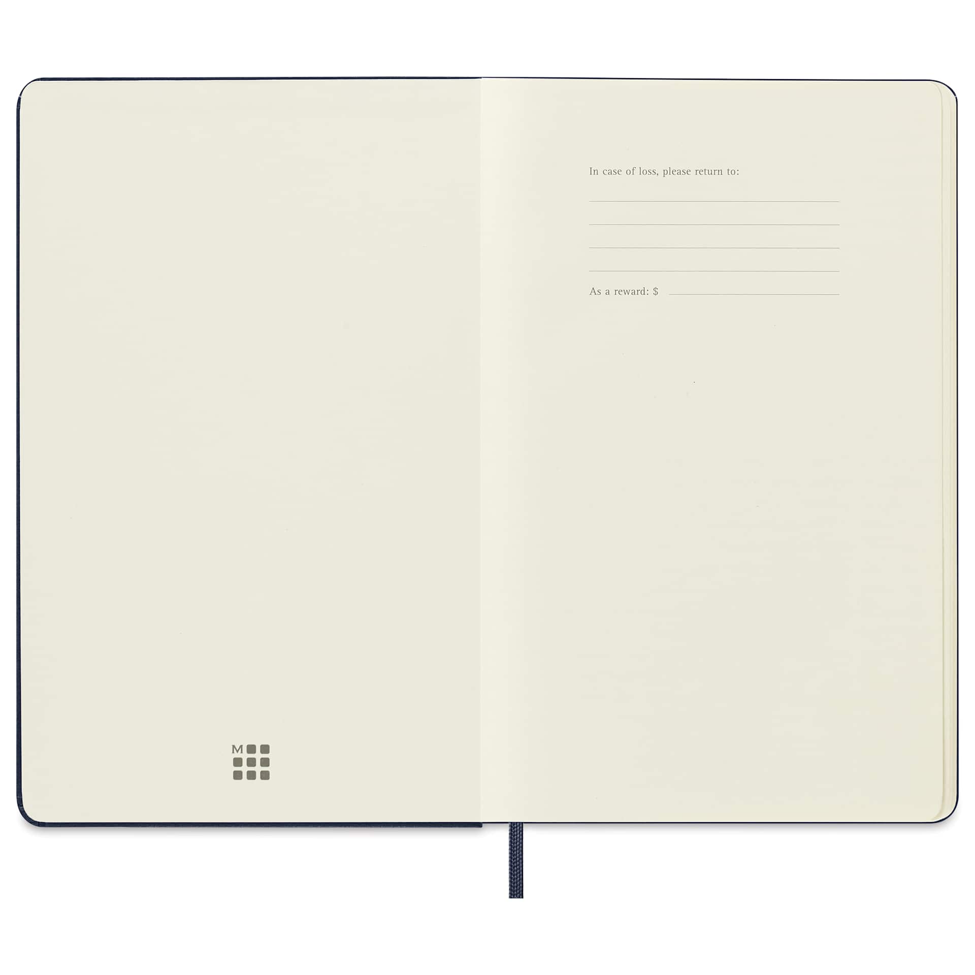 Moleskine Sketchbook - Sapphire Blue, Large, 8-1/4" x 5", inside cover