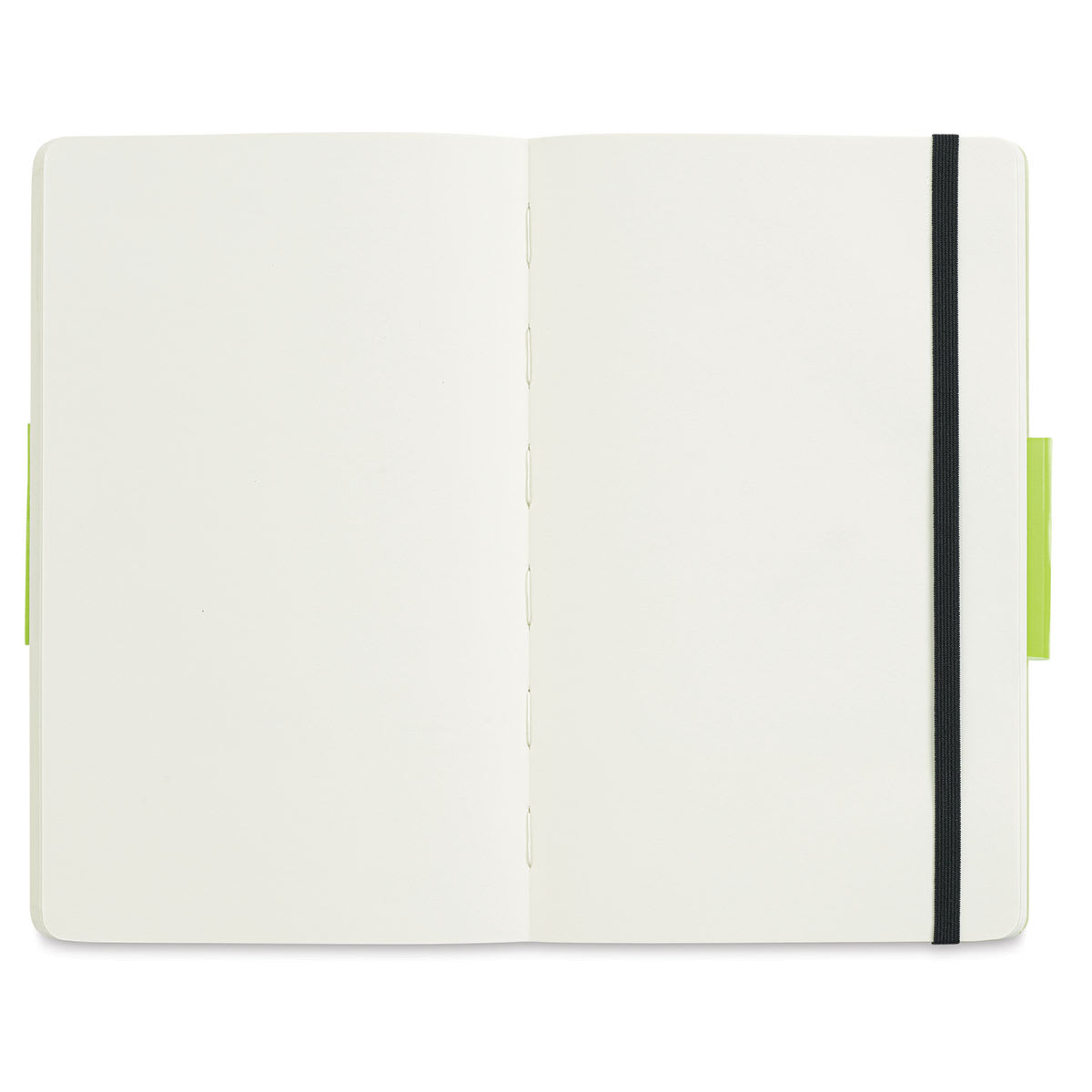 Moleskine Classic Soft Cover Notebook - Black, Blank, 8-1/4" x 5" (notebook open)