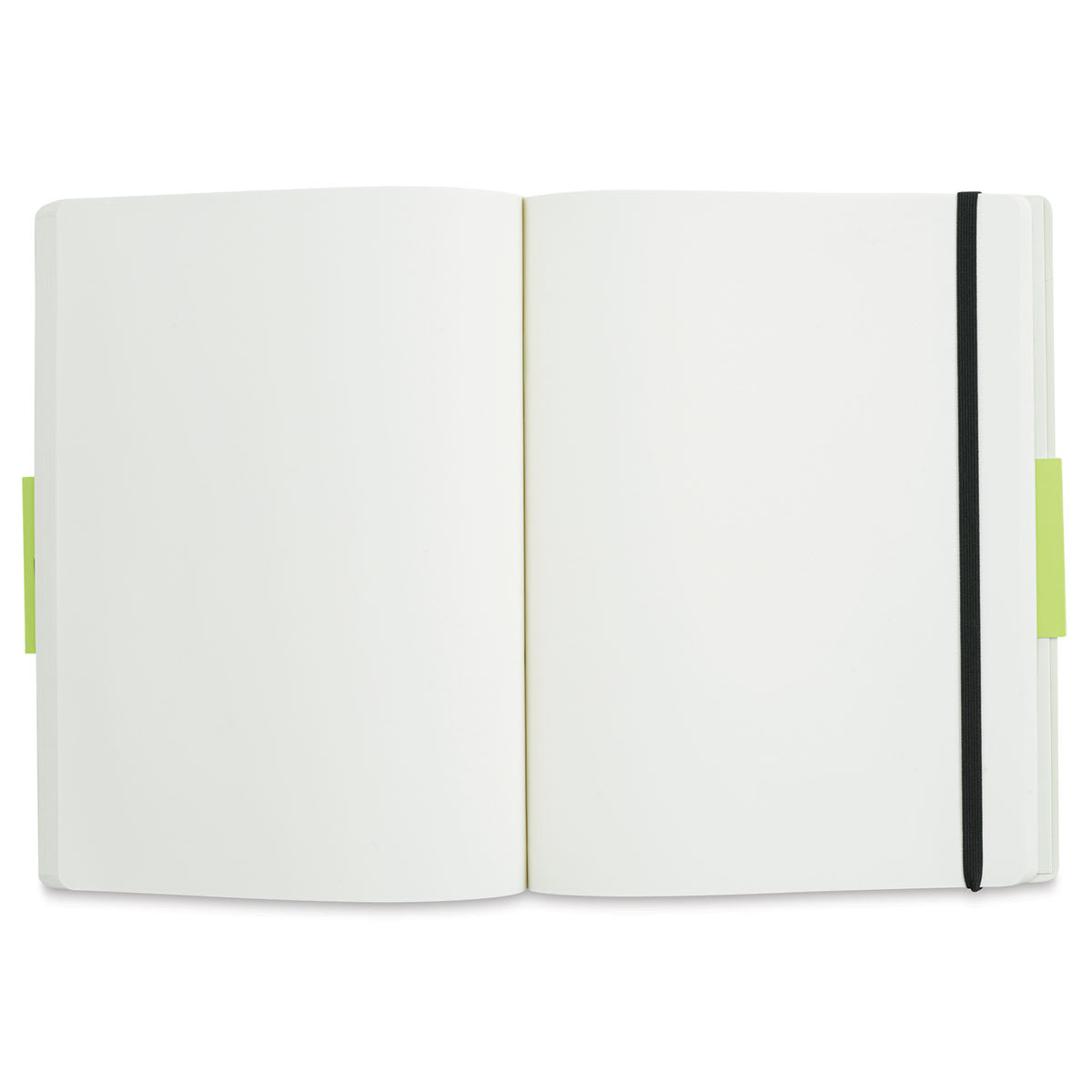 Moleskine Classic Soft Cover Notebook - Black, Blank, 9-3/4" x 7-1/2" (notebook open)