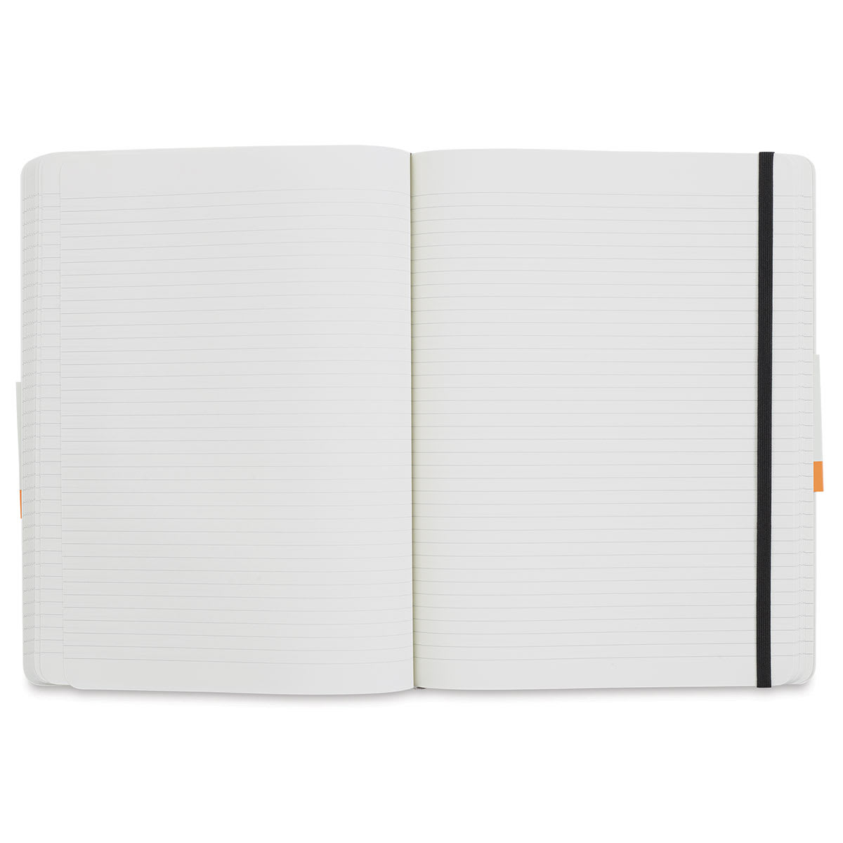 Moleskine Classic Soft Cover Notebook - Black, Ruled, 9-3/4" x 7-1/2" (notebook open)