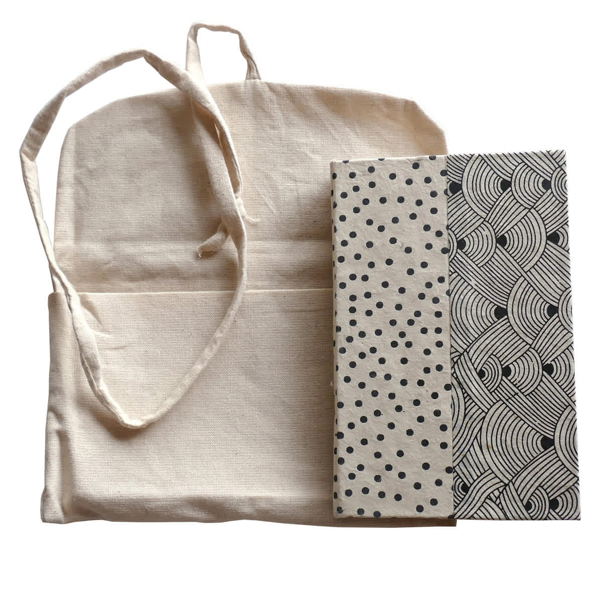 LAMALI Traveler's Hard-Cover Handmade Journal, 3.5 in x 5.5 in, 160 Pgs./Bk. White/Black