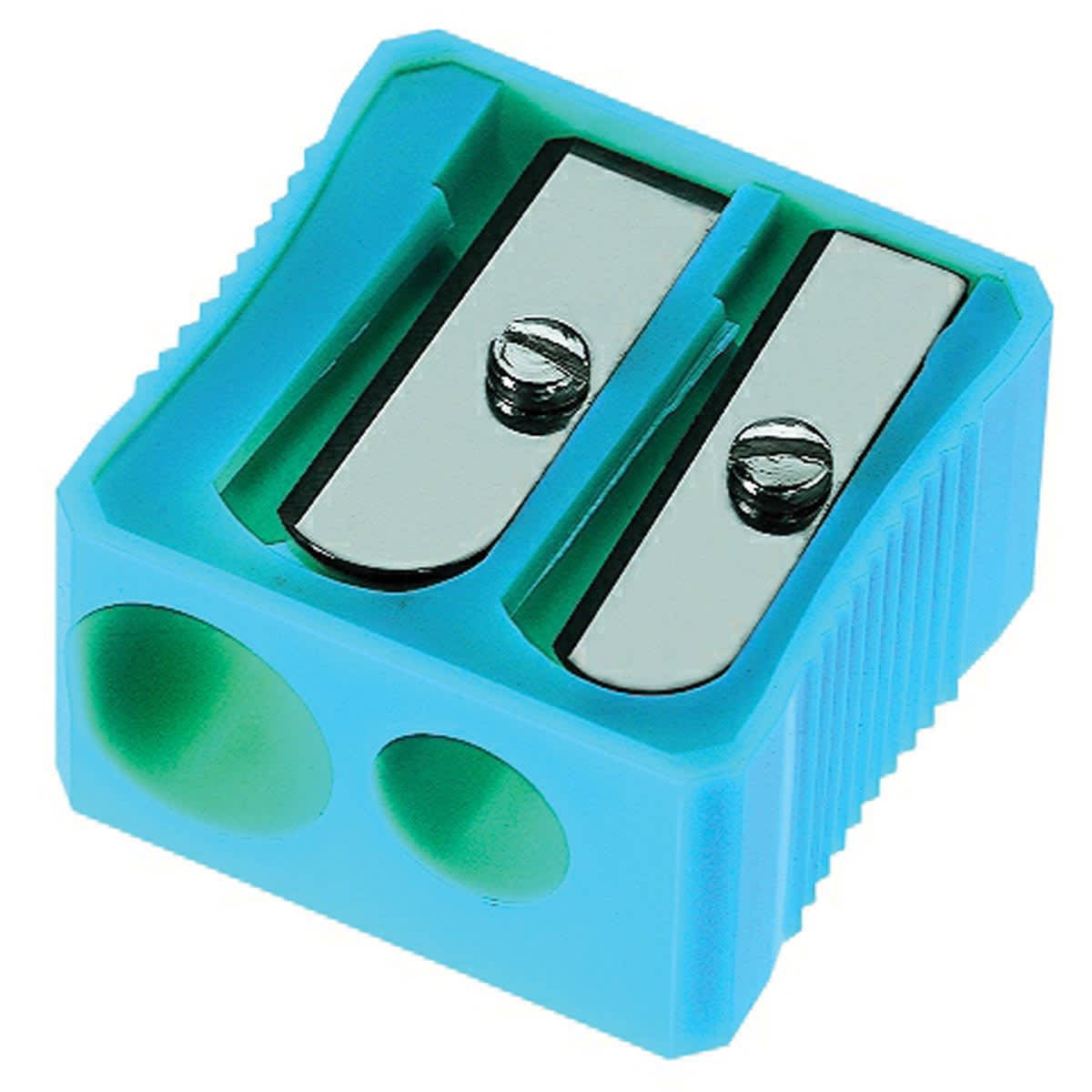 Block Design Pencil Sharpeners Double-Hole