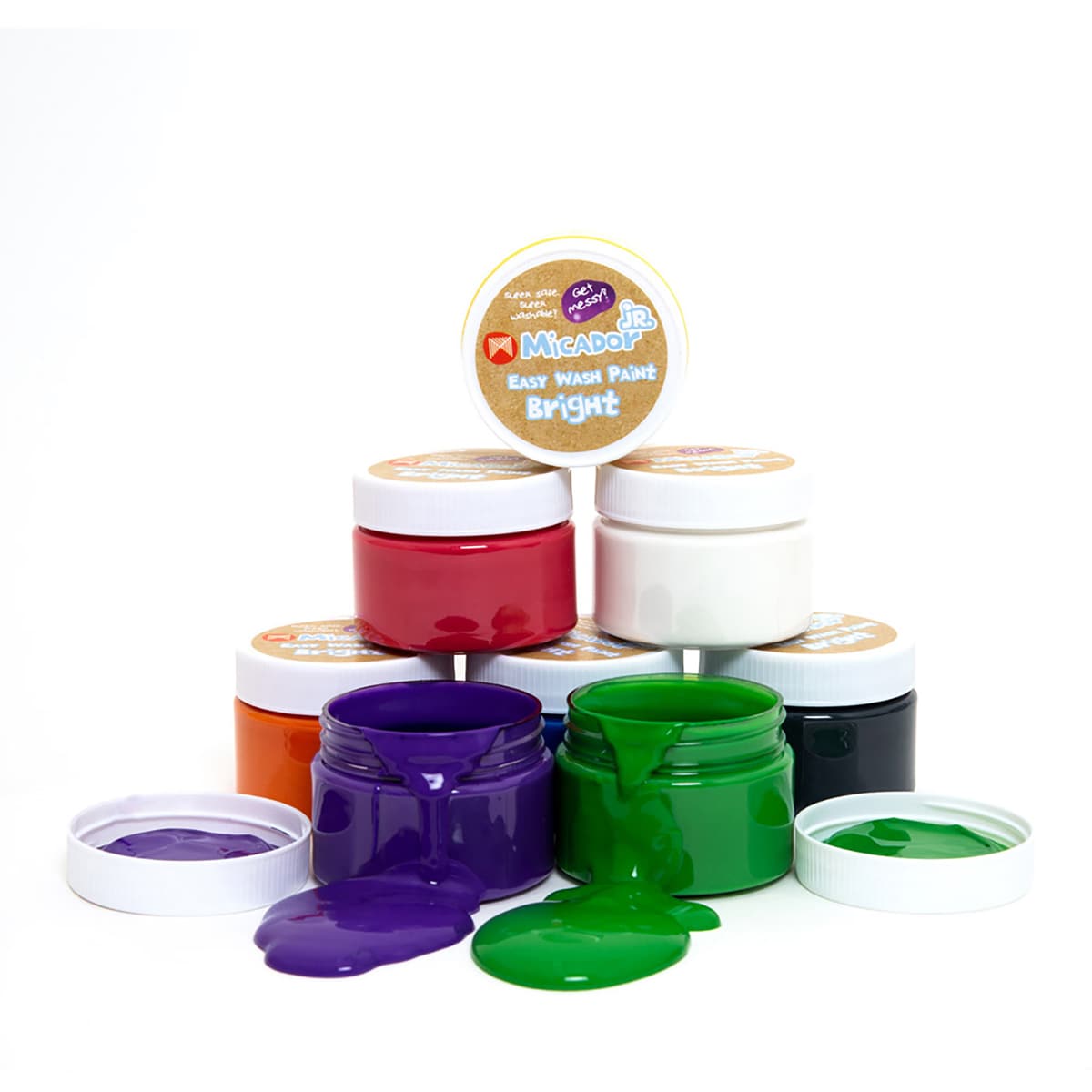 Easy Wash Paint Sets 8-Color Bright Set - 60ml Jars