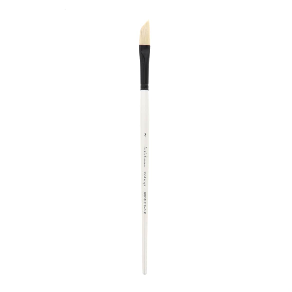 Robert Simmons Simply Simmons Long Handle Brush, Bristle Angle Shader, 8