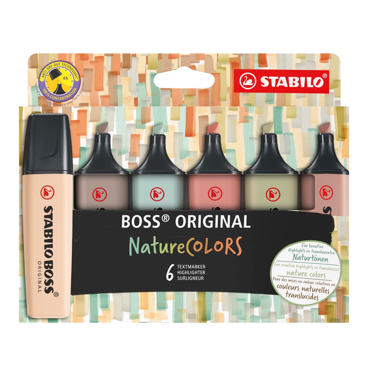 BOSS ORIGINAL NatureCOLORS Highlighter Set 6-Piece Wallet Set (Mud Green, Earth Green, Umber, Sienna, Beige, Warm Grey)
