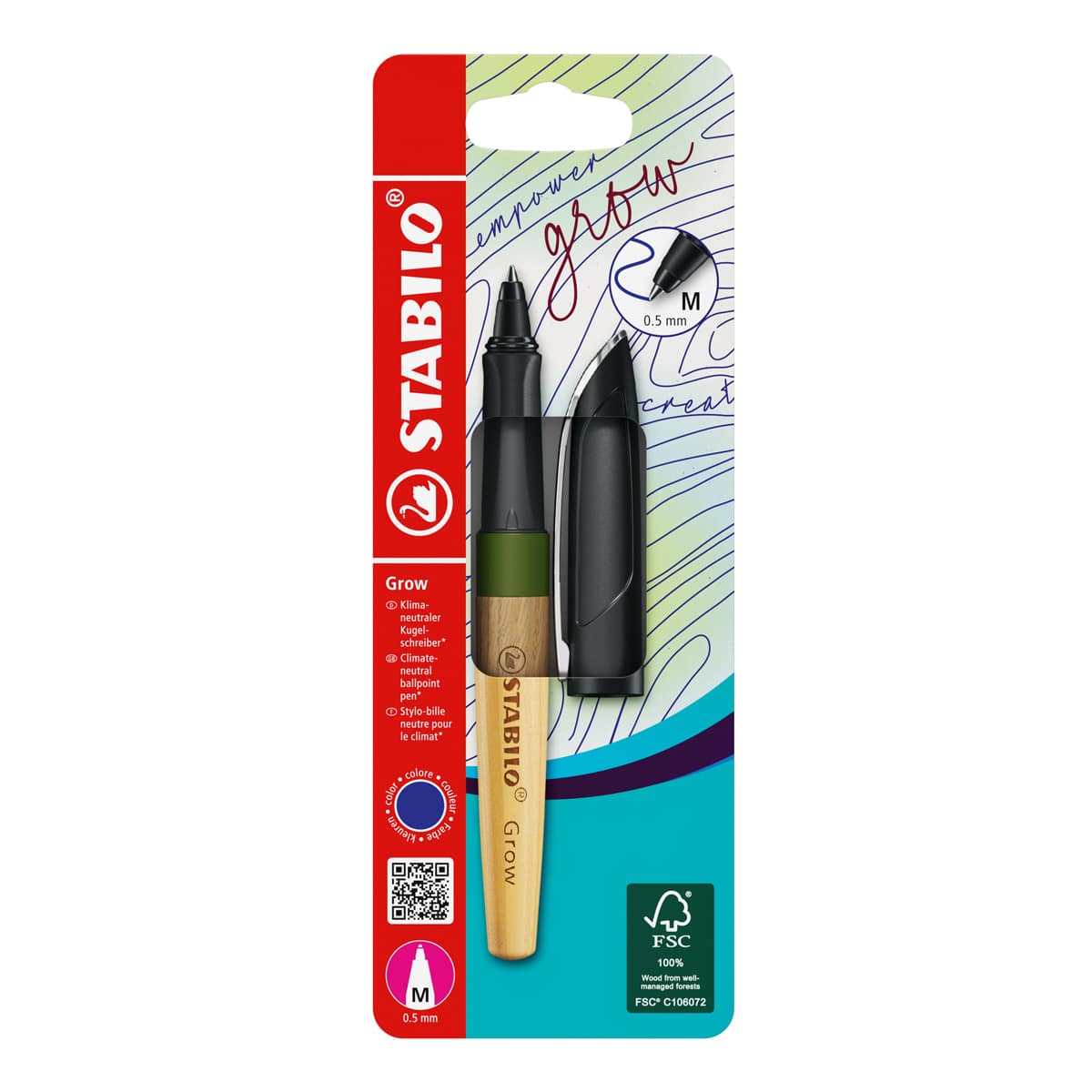 Grow Fountain & Ballpoint Pen Ballpoint Pen - Moss Green/Oak
