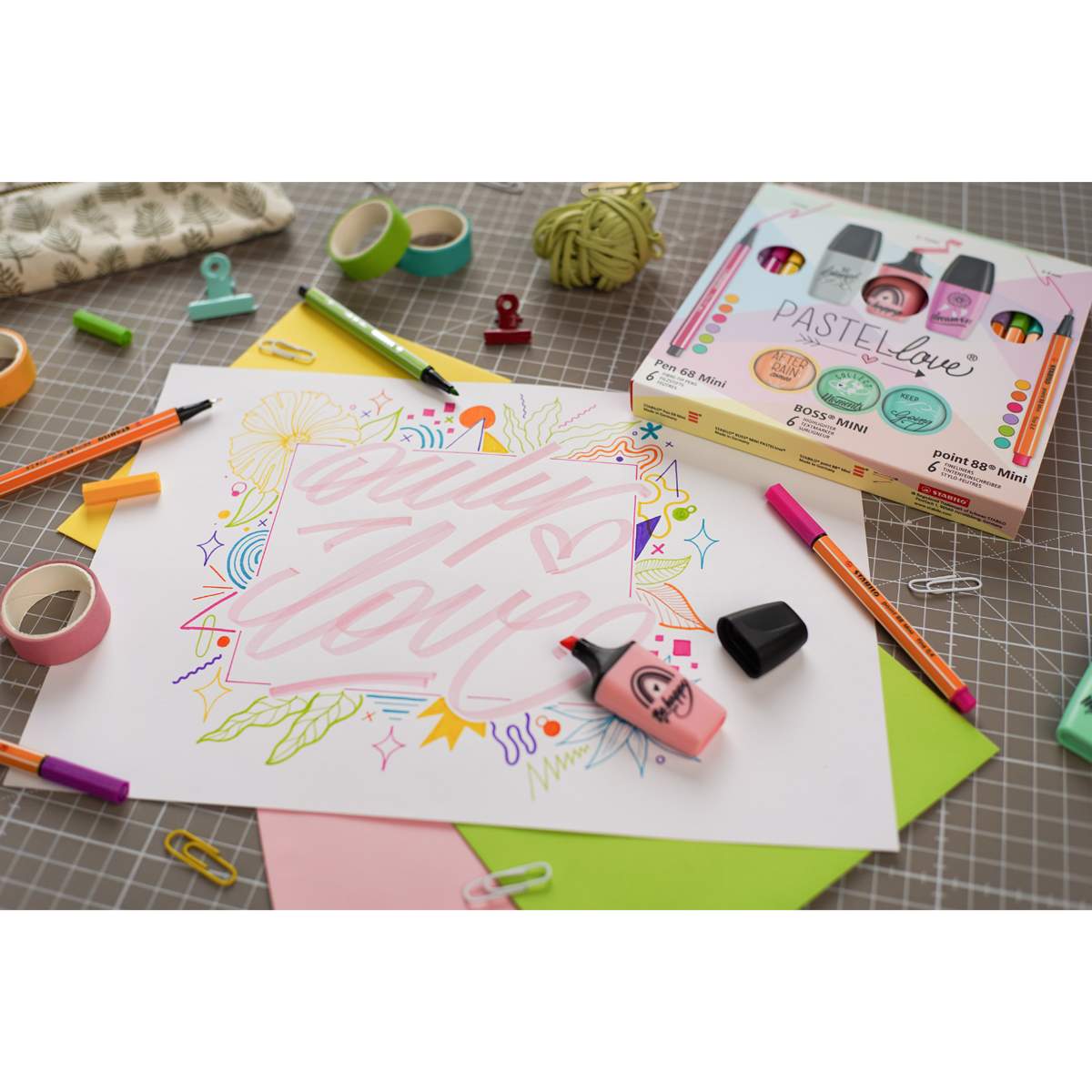Stabilo Special Edition Pastel Love Pens and Highlighters Set of 18