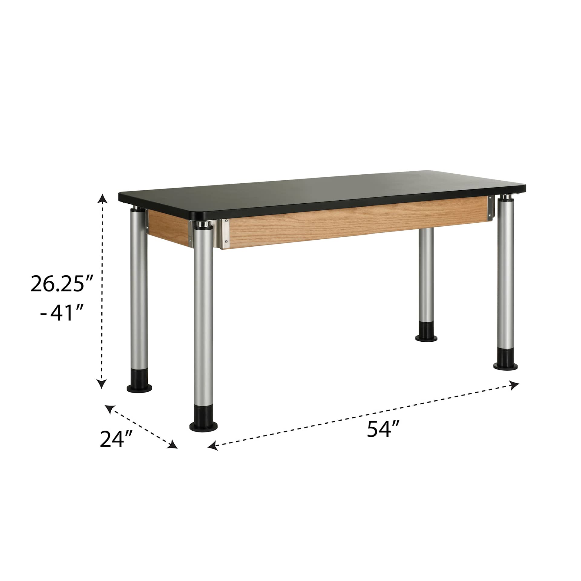 Diversified Spaces Adjustable Height Table - 24" x 54" top, with dimensions