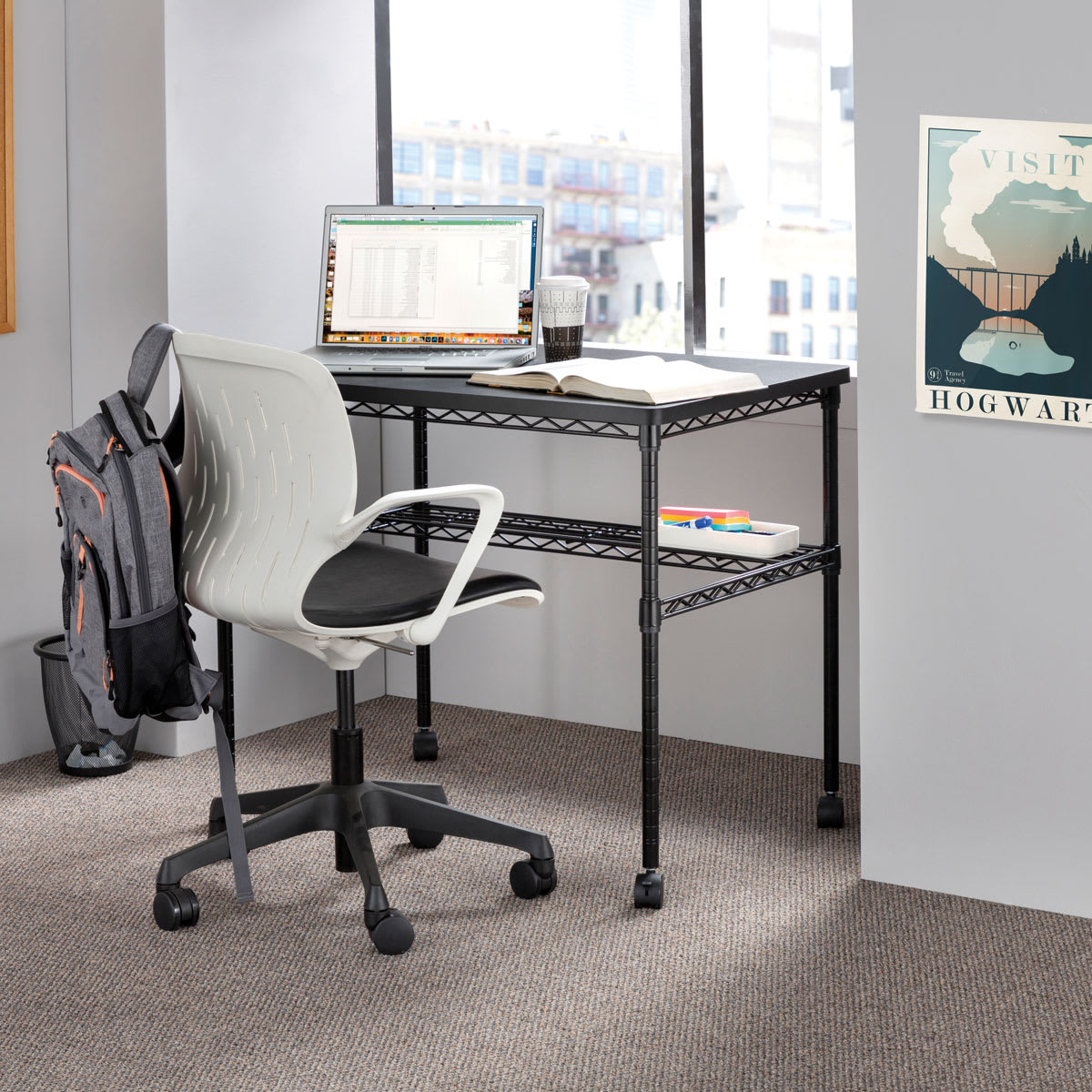 Safco Wire Desk - Black (Desk in home office)