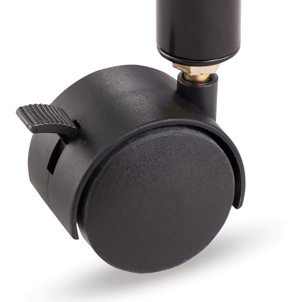 Safco Wire Desk - Black (Close-up of locking caster)