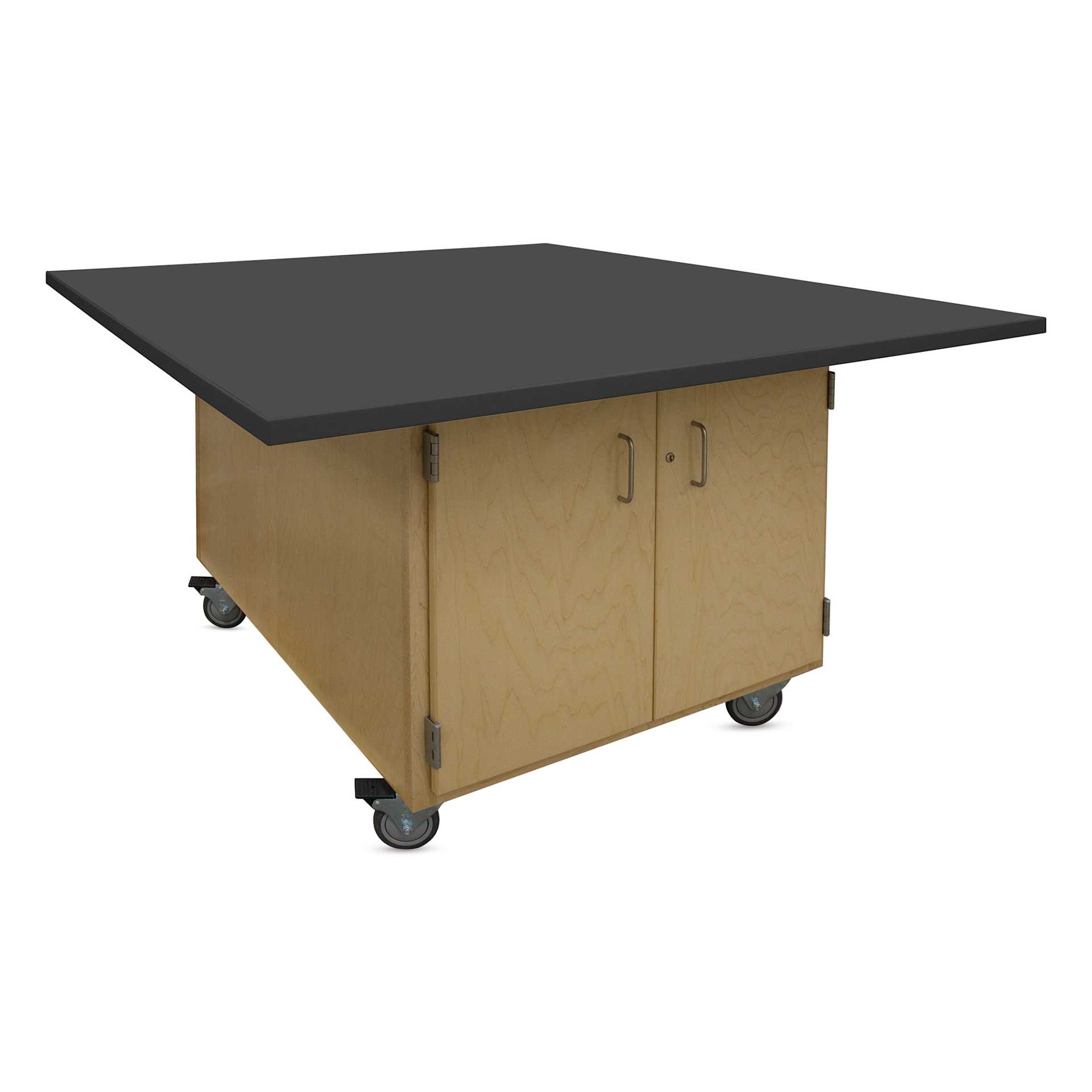 Hann Mobile Workstation - 2-Door, Black Laminate Top