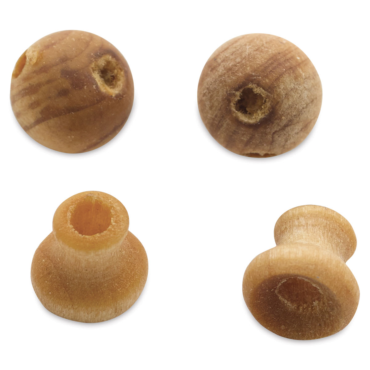 John Bead Aromatic Wooden Guru Beads - 2 each of 6 mm Cedarwood Guru and Tower Beads
