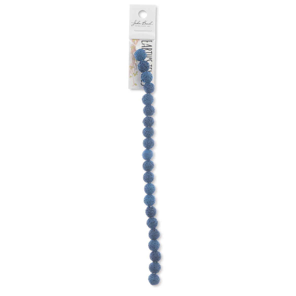 John Bead Earth's Jewels Lava Stone Bead Strand - Starry Night, 8 mm, 8" Strand