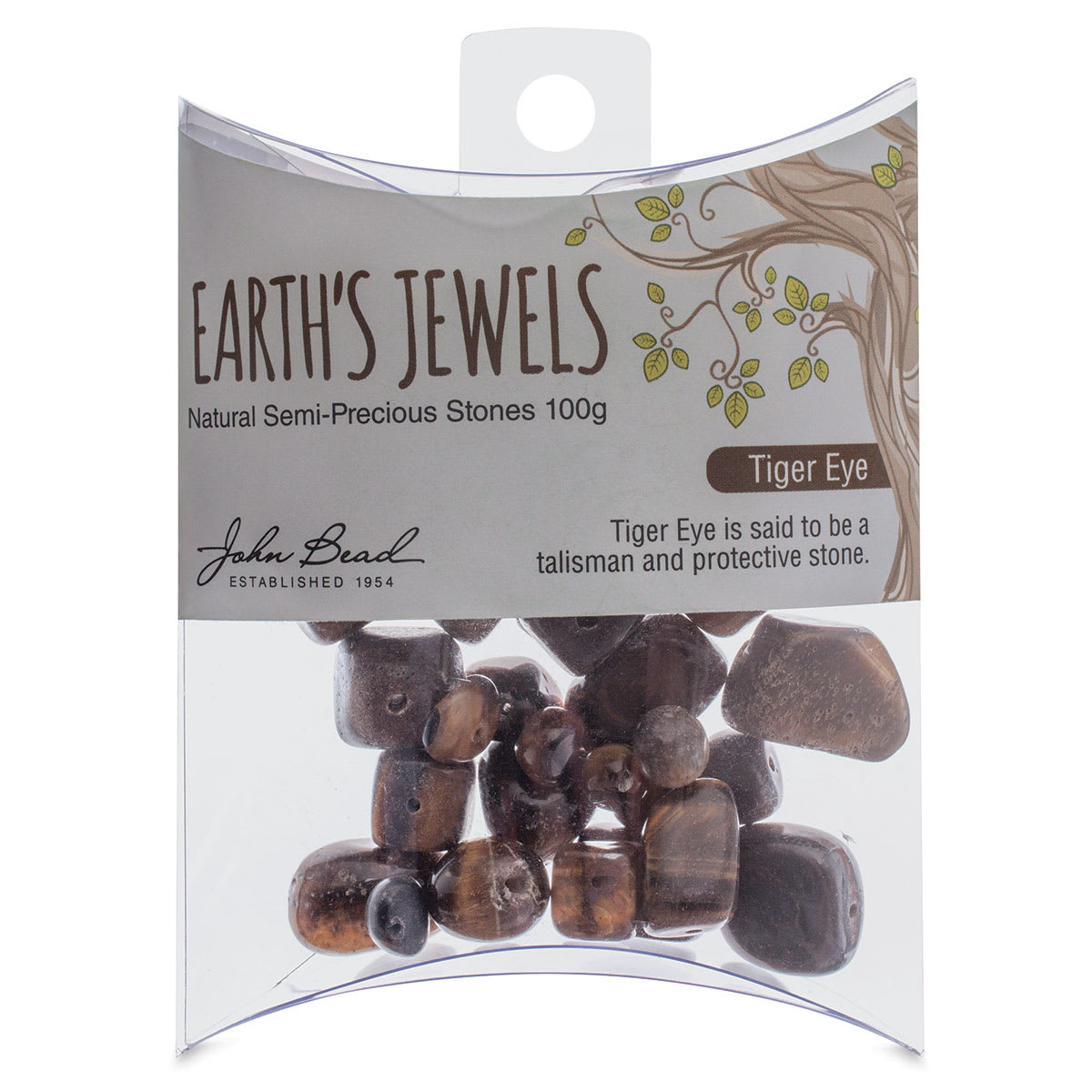 John Bead Earth's Jewels - Front view of package of Tiger Eye Beads