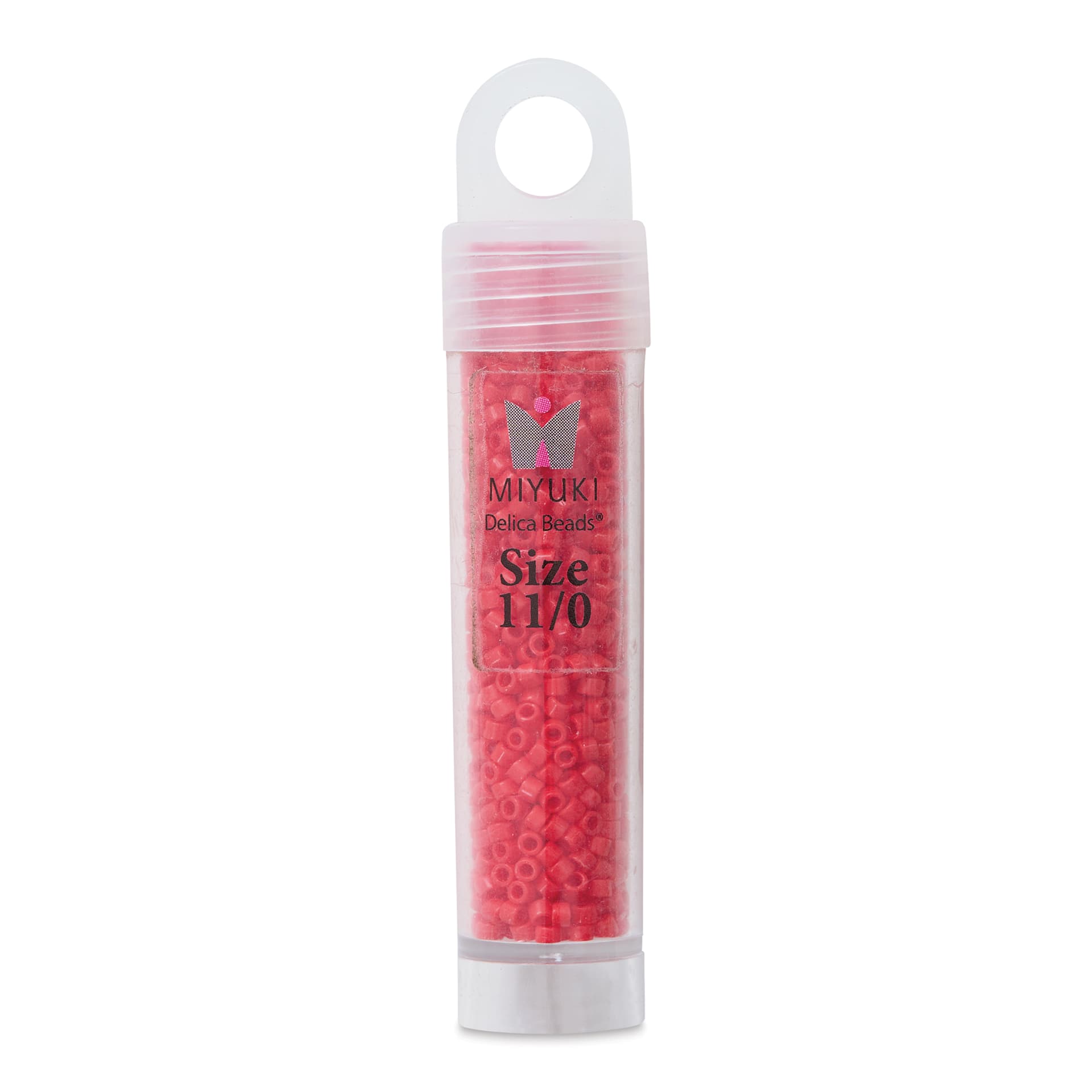 John Bead Miyuki Delica Glass Beads - Red, Glossy, 11/0, 5.2 g