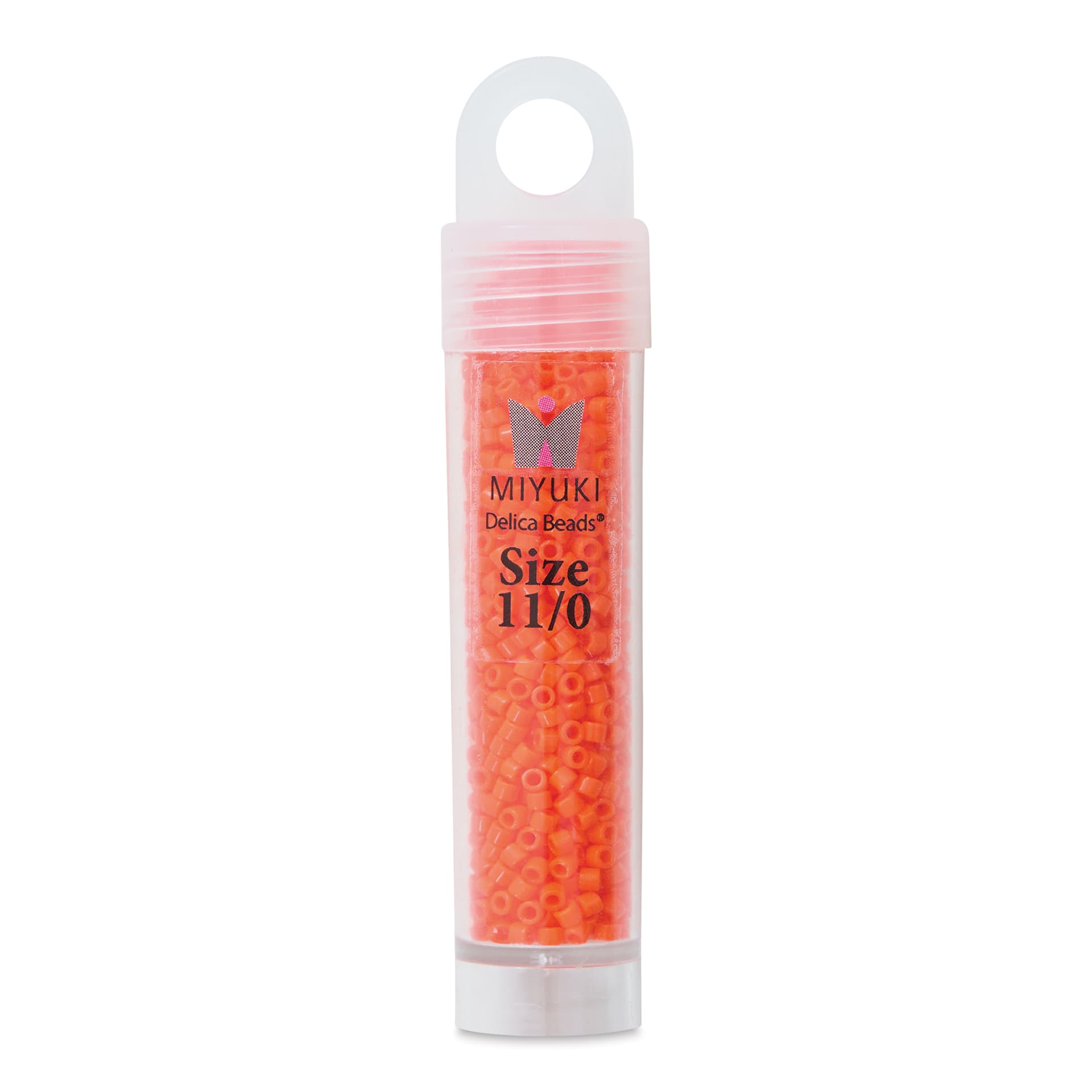 John Bead Miyuki Delica Glass Beads - Orange, Glossy, 11/0, 5.2 g