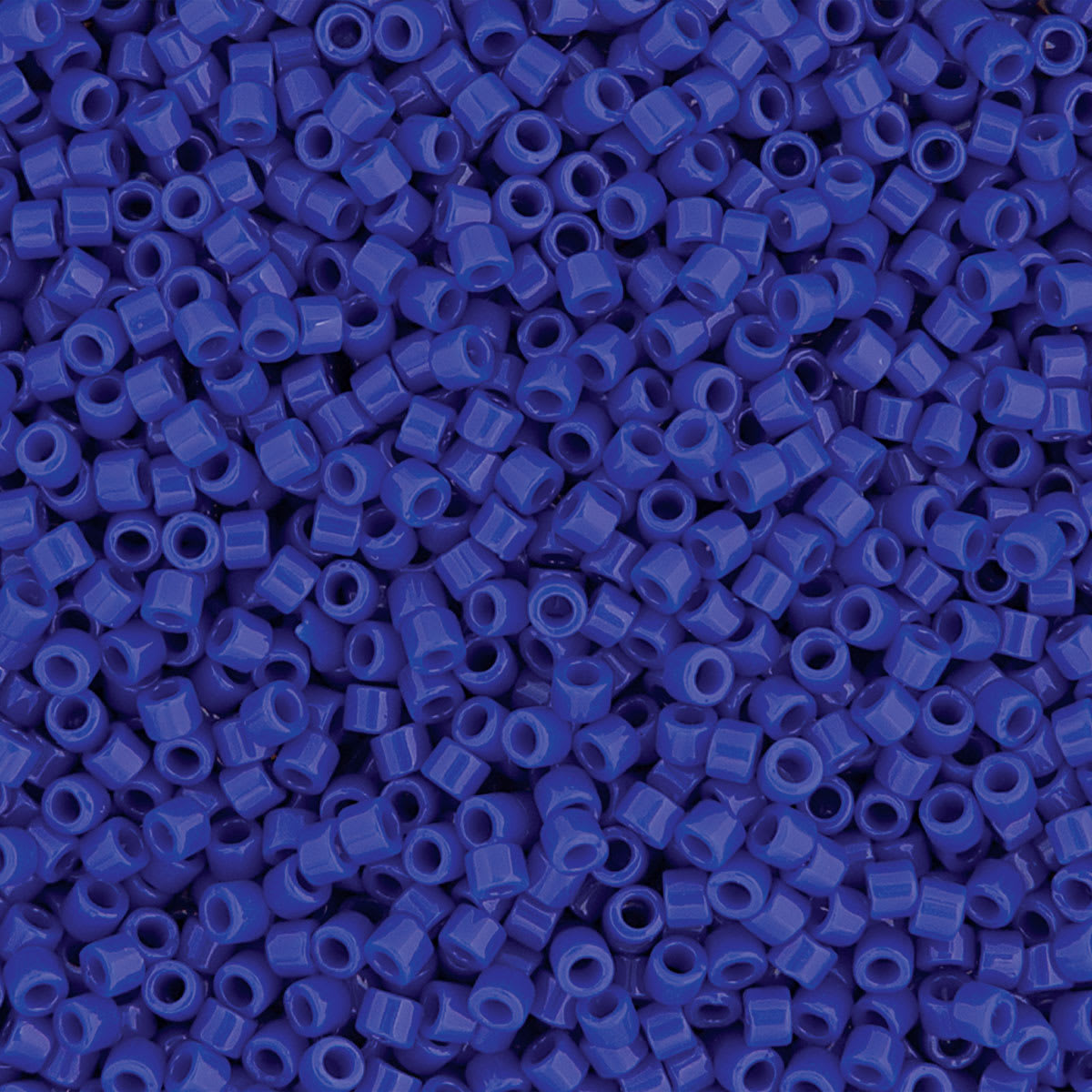 John Bead Miyuki Delica Glass Beads- Cobalt Blue, Glossy (Close-up of beads)