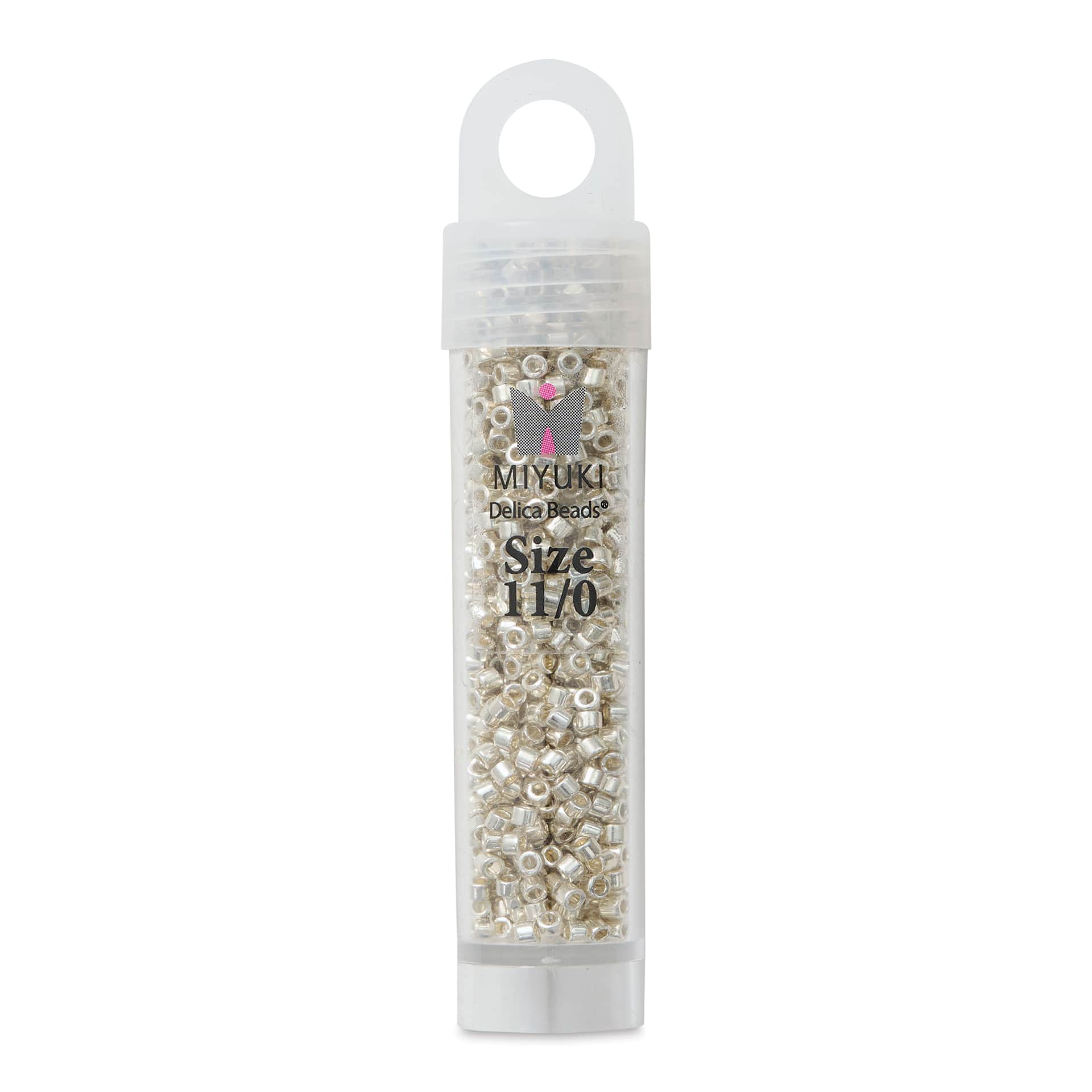 John Bead Miyuki Delica Glass Beads - Duracoat Silver, Galvanized, 11/0, 5.2 g