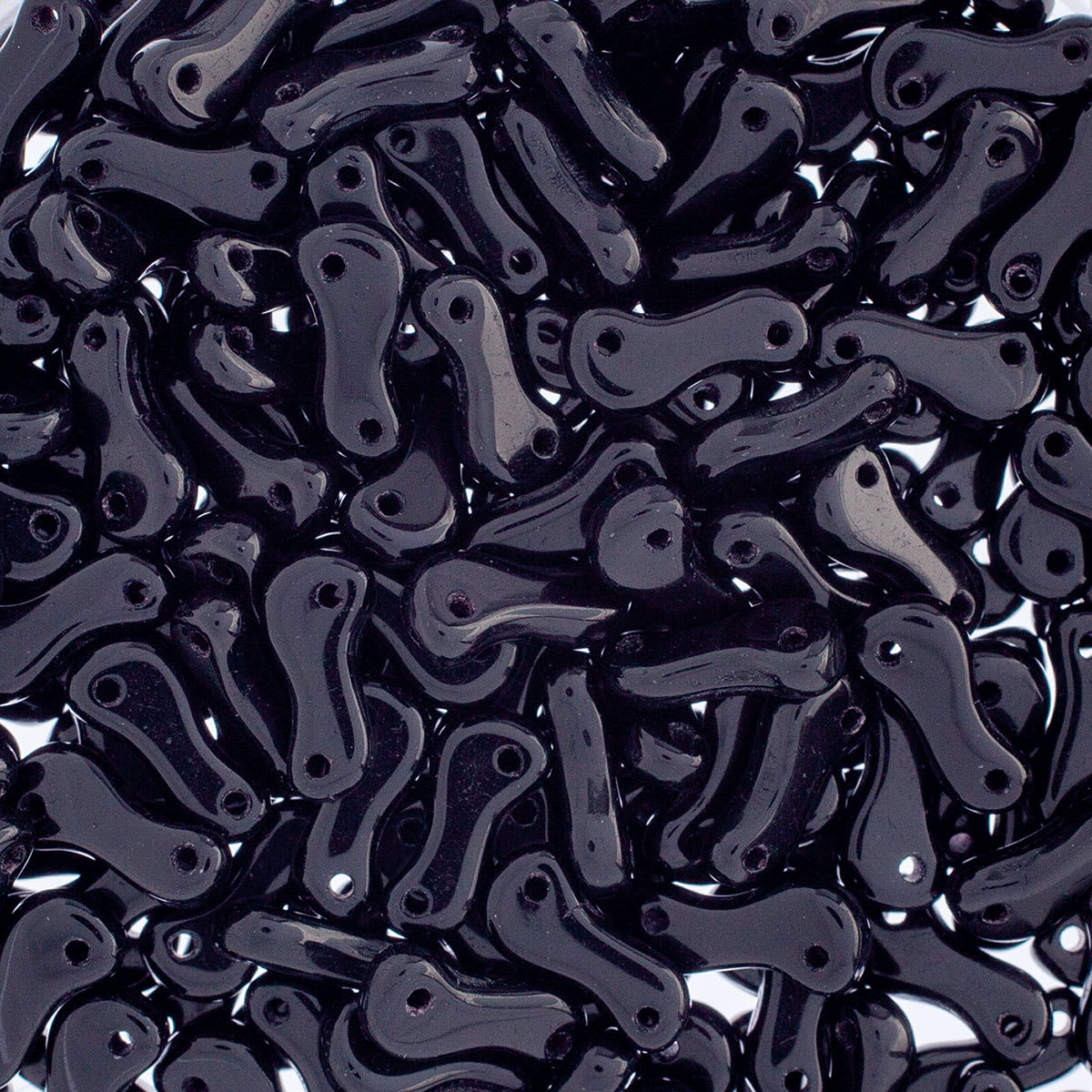 John Bead Czech Link Beads - Loose Glossy Black beads
