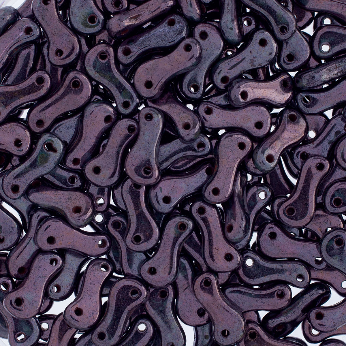 John Bead Czech Link Beads - Loose Glossy Black Lazure beads