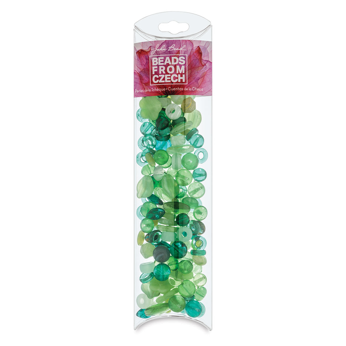 Czech Glass Bead Mixes - Pillow Box of Appletini Beads upright