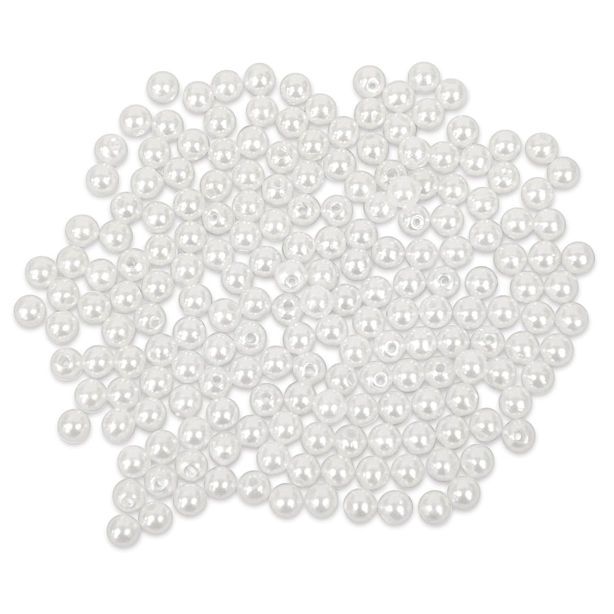 Craft Medley Pearl Acrylic Beads - White, 6 mm, Package of 185