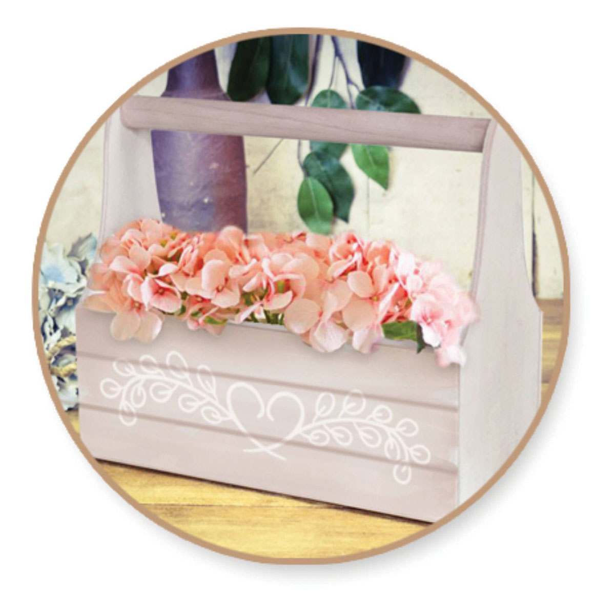 Craft Medley Unfinished Wood Toolbox - 7-1/2" L x 3-2/5" W x 6-1/2" H - finished toolbox floral decoration