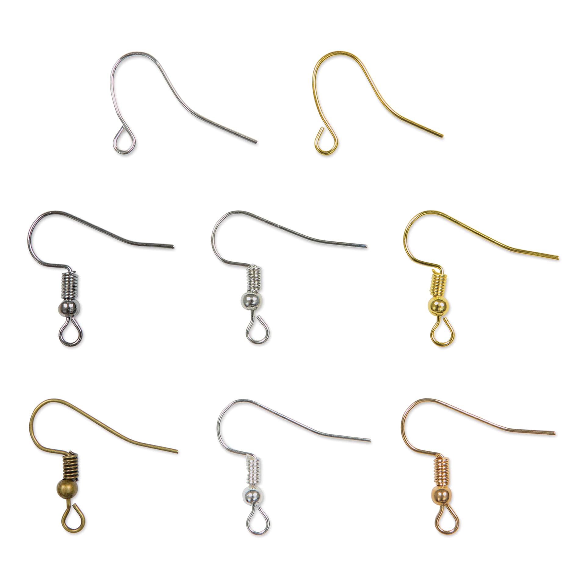 John Bead Jewelry Finding Set - Earwires, Assorted Colors, Package of 240 - one of each