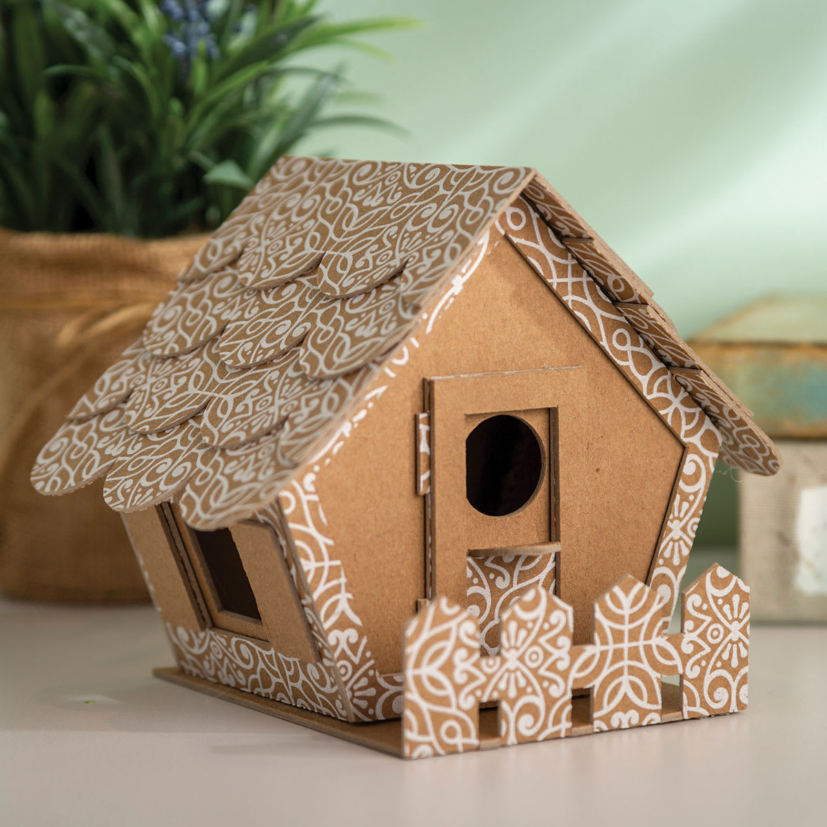 Cricut Chipboard - Finished and decorated Chipboard Bird House