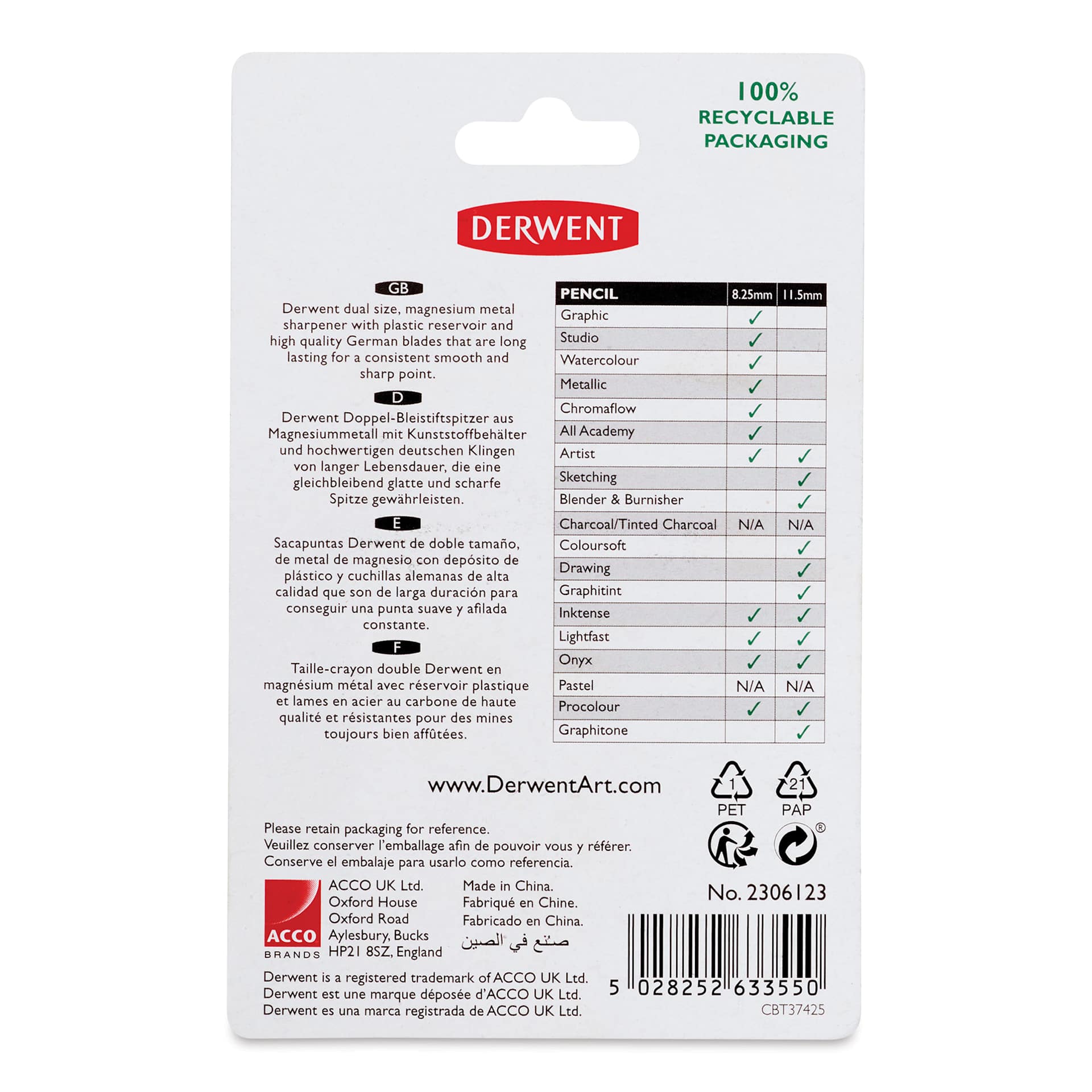 Derwent Twin Hole Sharpener