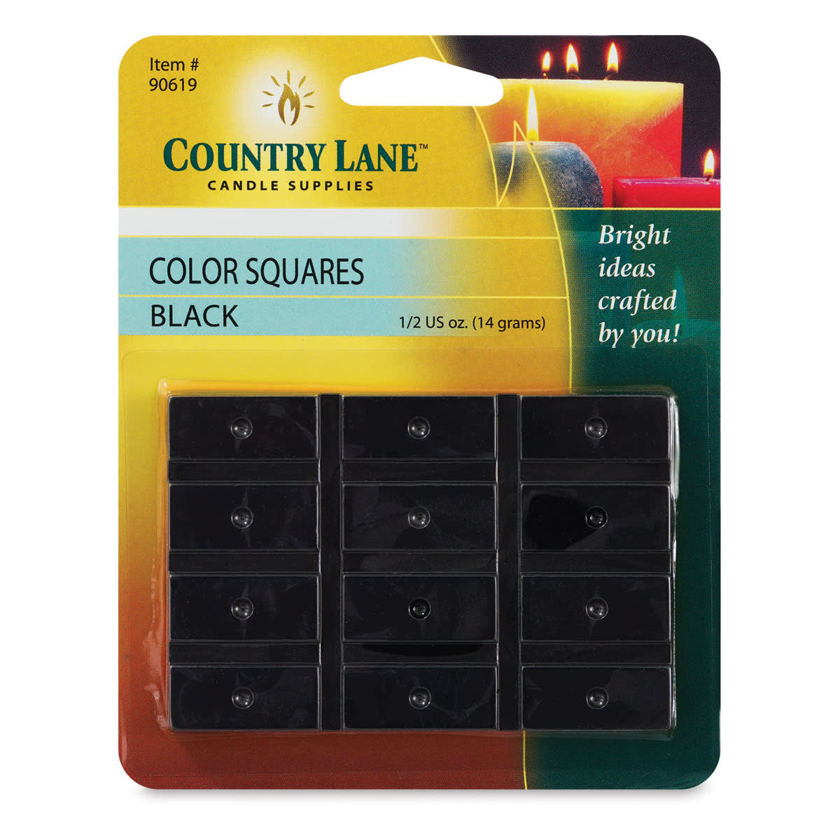 Country Lane Candle Dye - Front of blister package of Black Dye Block