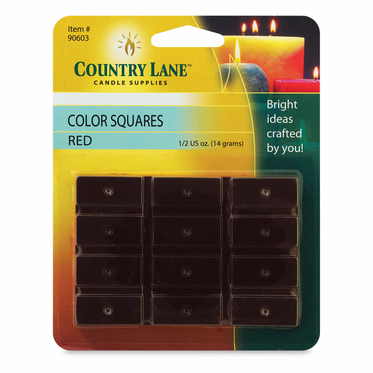 Country Lane Candle Dye - Front of blister package of Red Dye Block