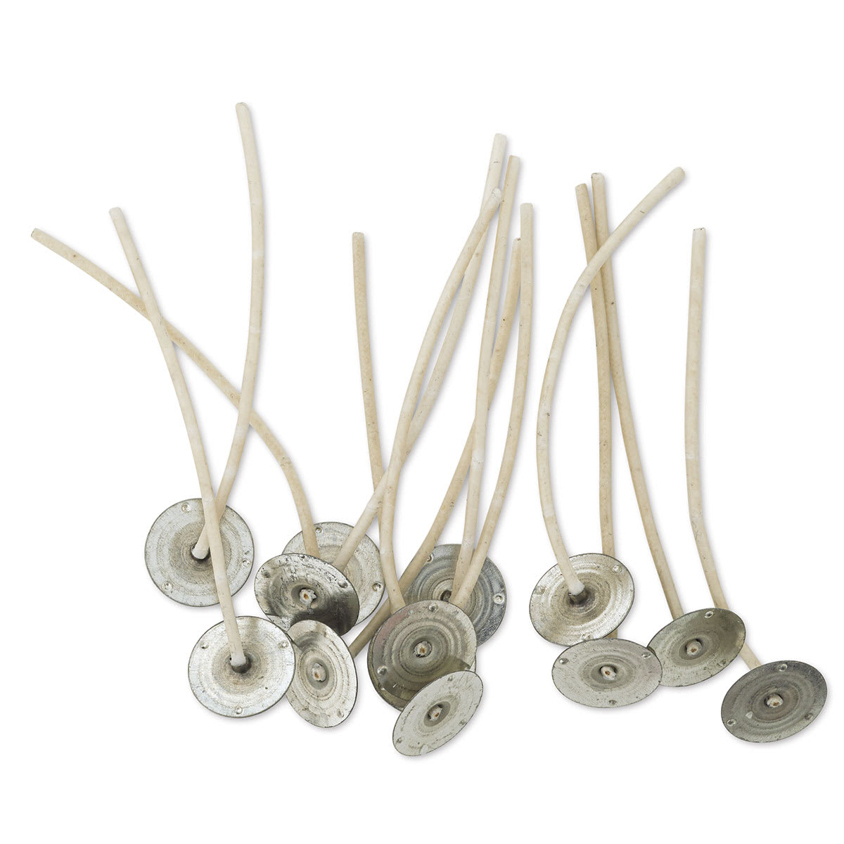 Country Lane Assembled Candle Wicks - 12 Votive Tabs grouped loosely