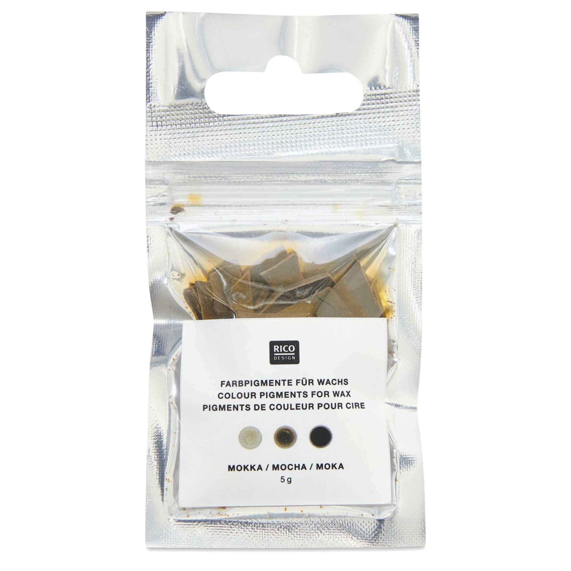 Rico Design Candle Wax Color Pigment - Mocha - front of packaging