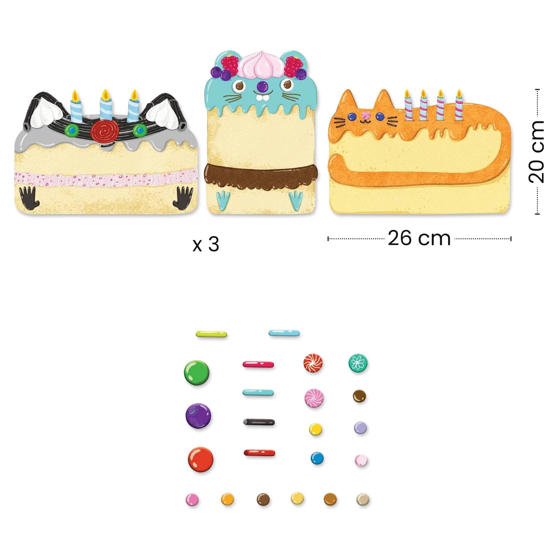 Djeco Mosaics Kit - Cakes & Sweets - contents