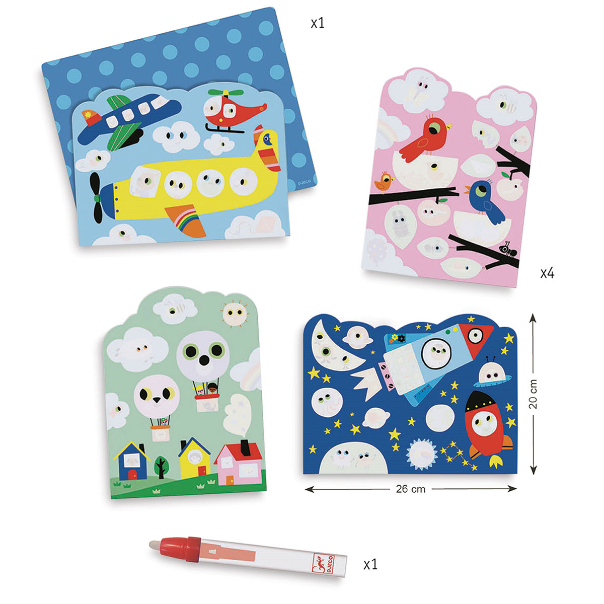 Paint with Water Kits - Components of Hidden Sky Kit shown