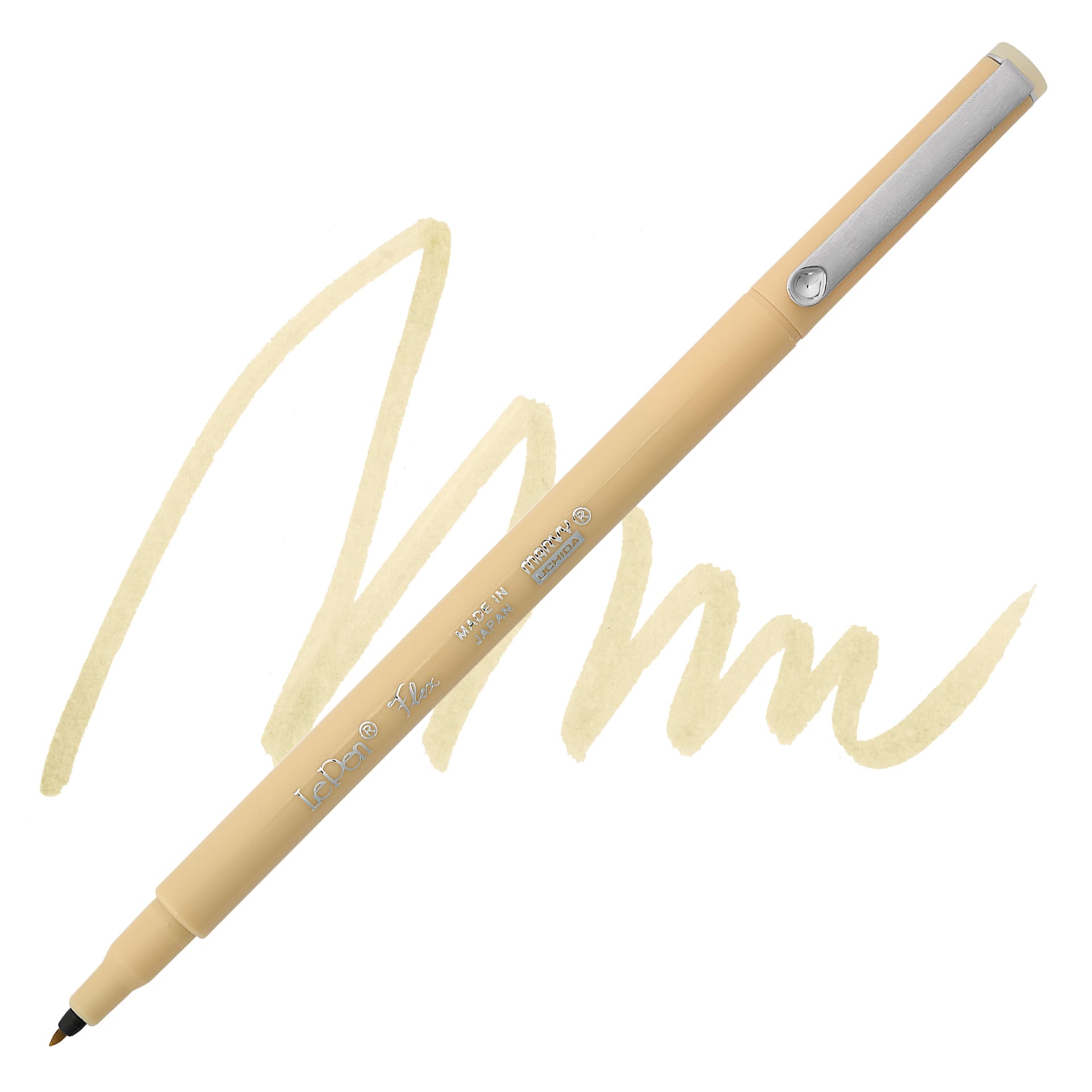 Marvy Uchida LePen Flex Marker - Beige, swatch and marker