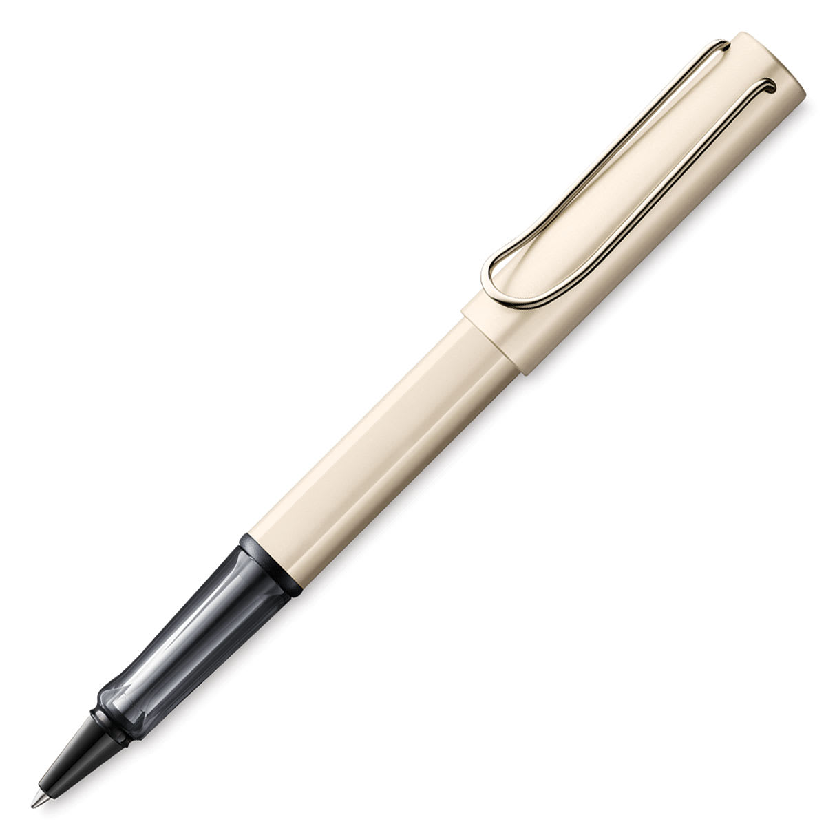 Lamy Lx Rollerball Pen - Palladium Pen uncapped at angle Lamy Lx Rollerball Pen - Palladium Pen uncapped at angle