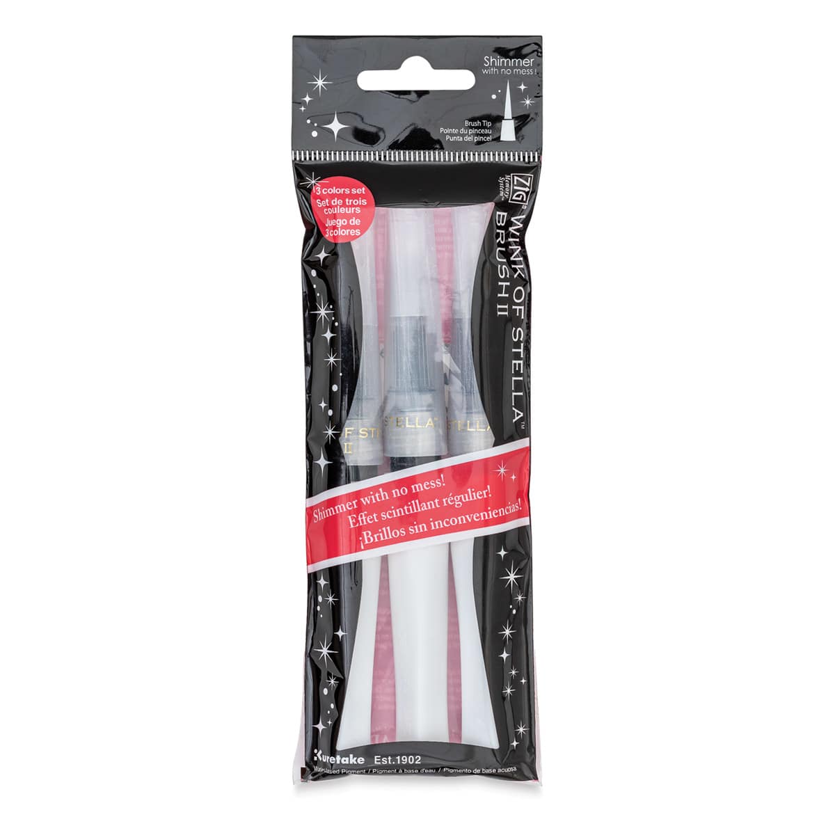 Zig Wink of Stella Brush II Pens - Clear, Set of 3 (in package)