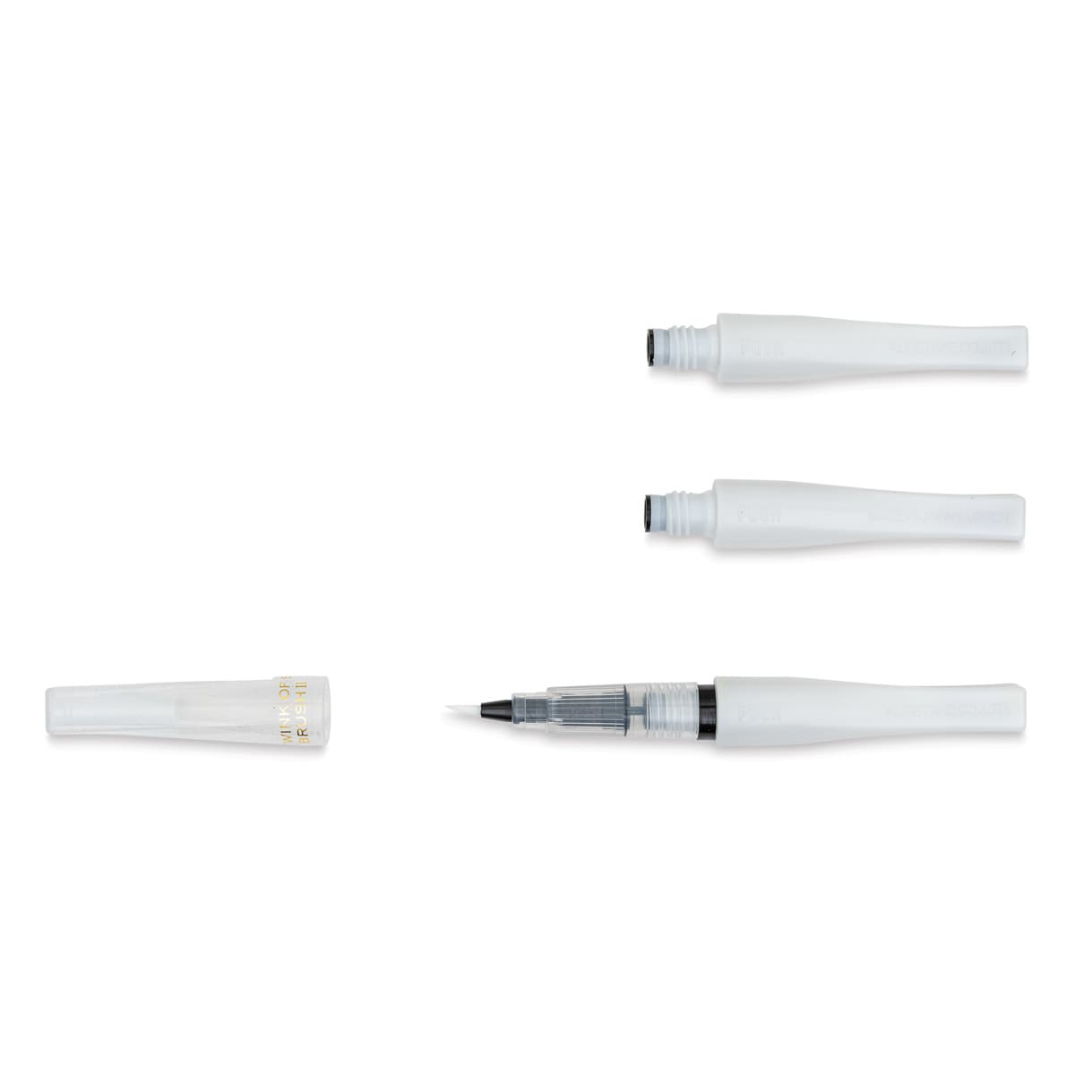 Zig Wink of Stella Brush II Pens - Clear, Pen and Refills (with cap off)