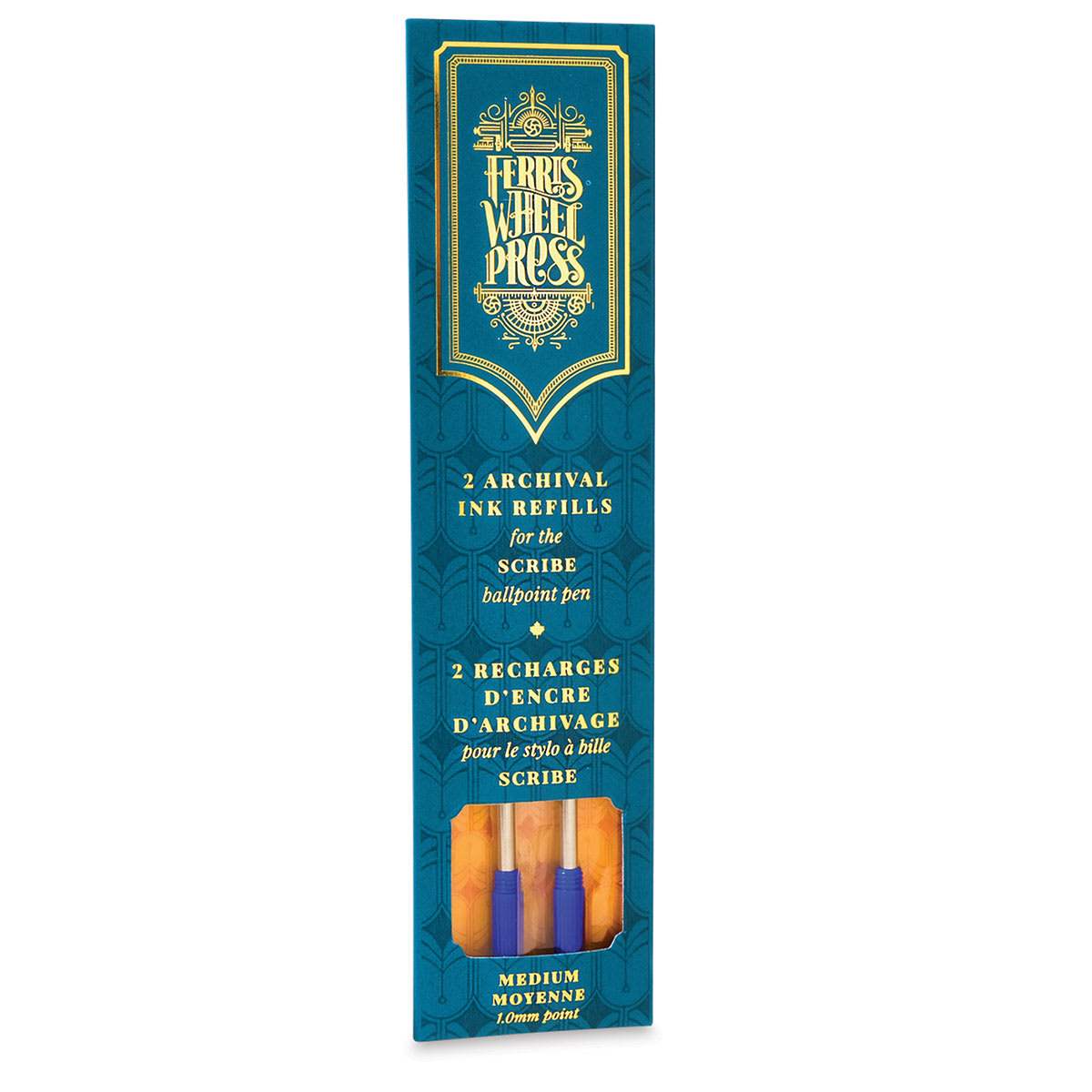 Ferris Wheel Press Scribe Ballpoint Pen Refills - Jelly Bean Blue, Pkg of 2