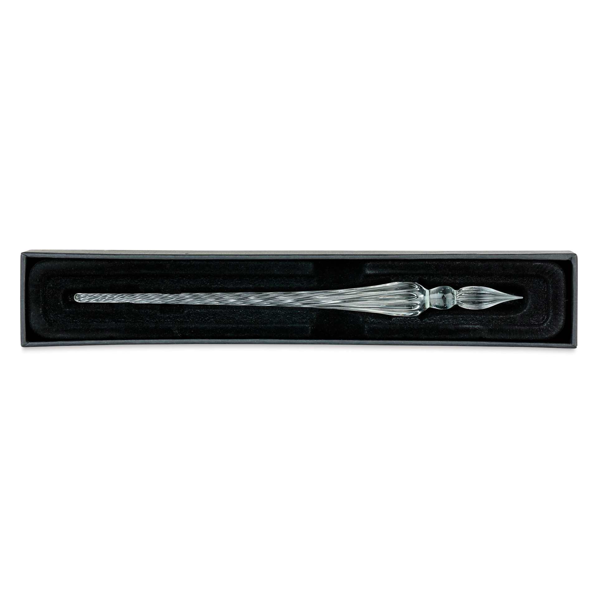 Herbin Round Glass Dip Pen - Transparent, open gift box