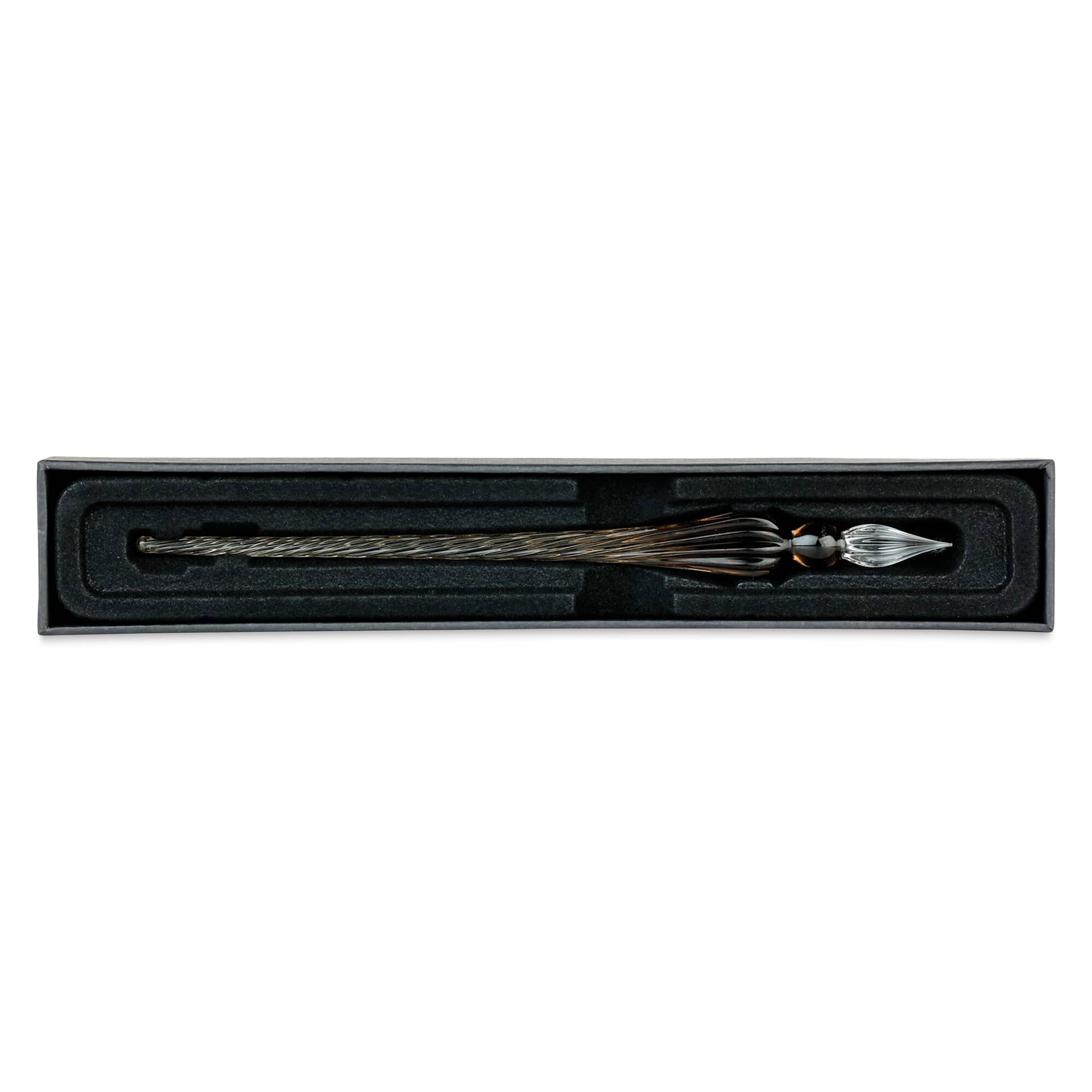 Herbin Round Glass Dip Pen - Black, open gift box