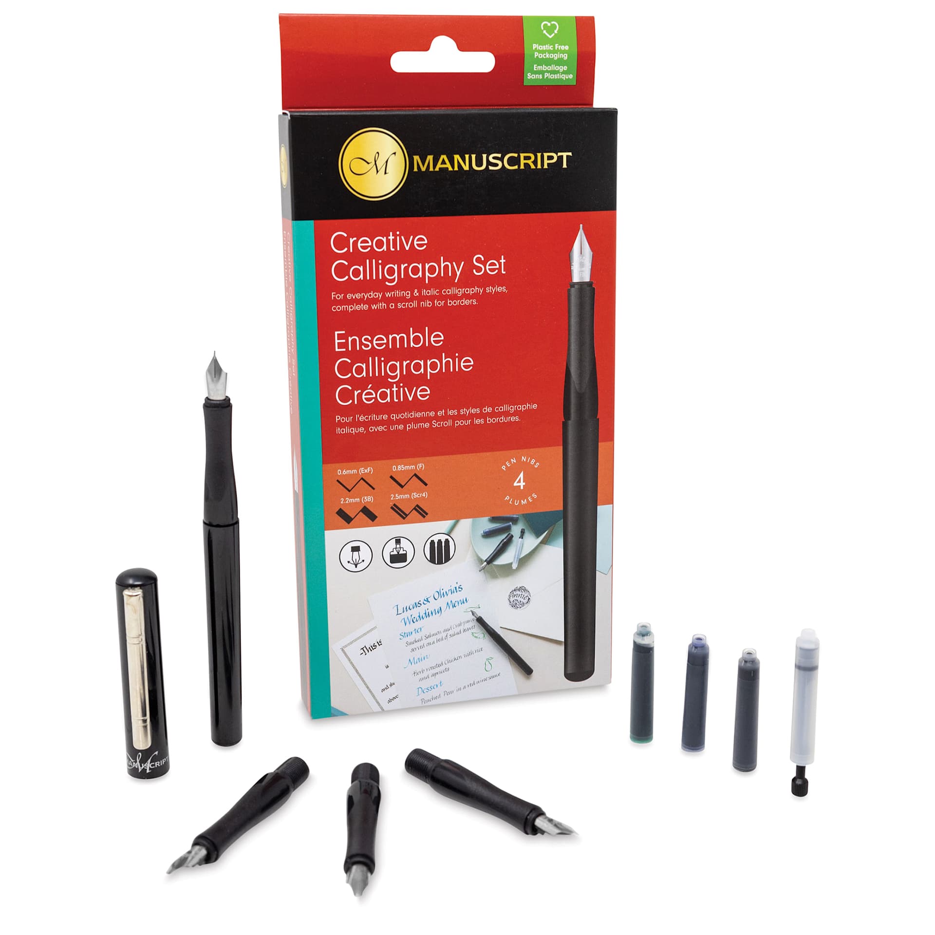 Manuscript Calligraphy Fountain Pen - Creative Set, contents out of the packaging Manuscript Calligraphy Fountain Pen - Creative Set, contents out of the packaging