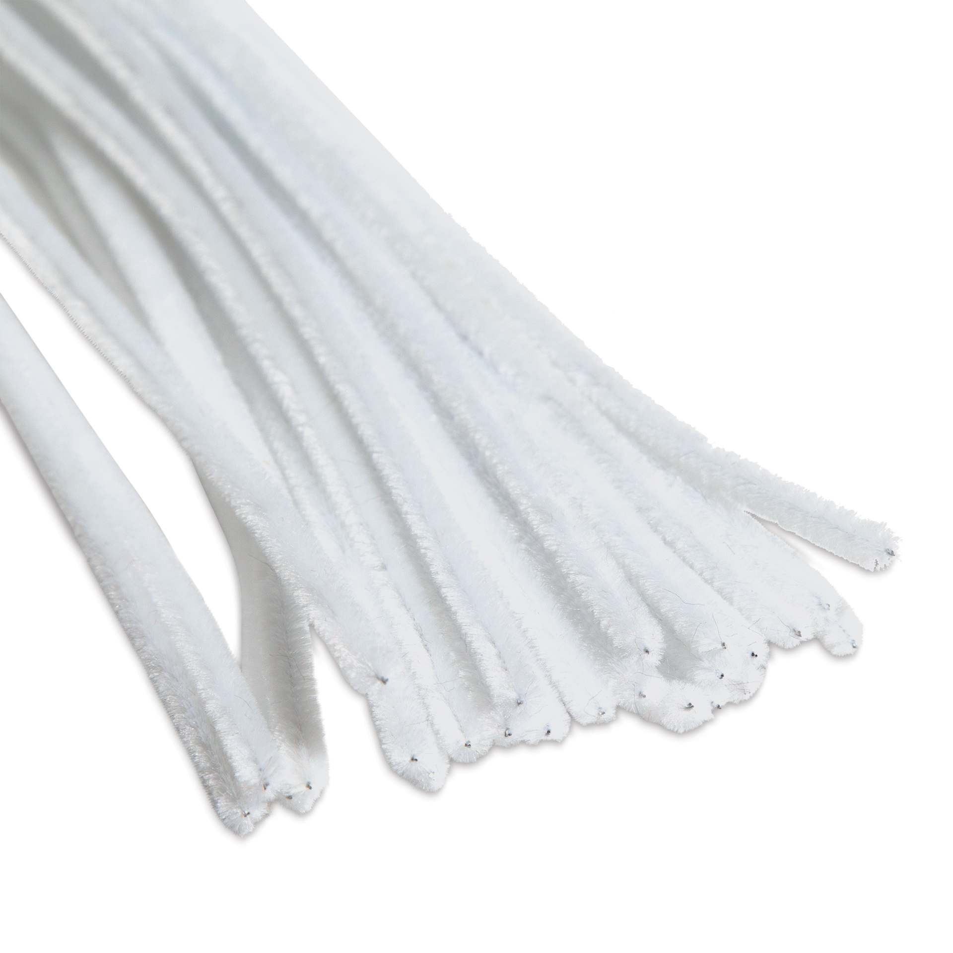 Cousin DIY Chenille Stems - White close up to show texture