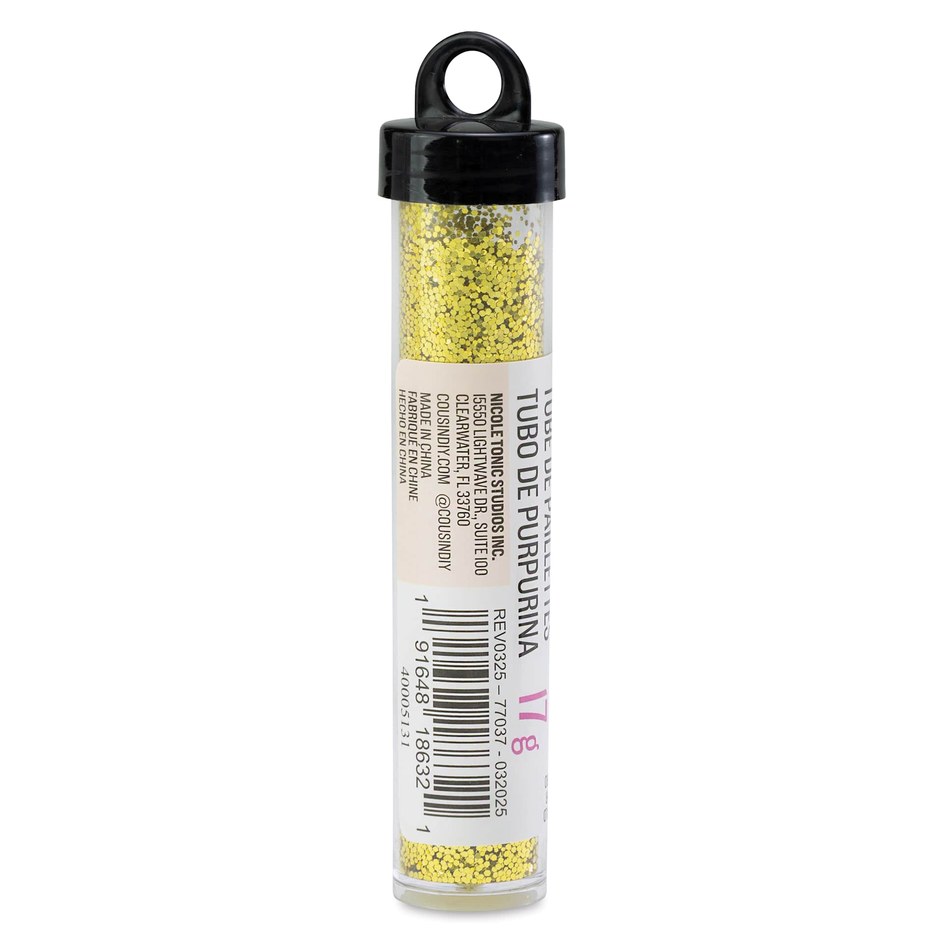 Cousin DIY Glitter - Gold, .6 oz back of tube