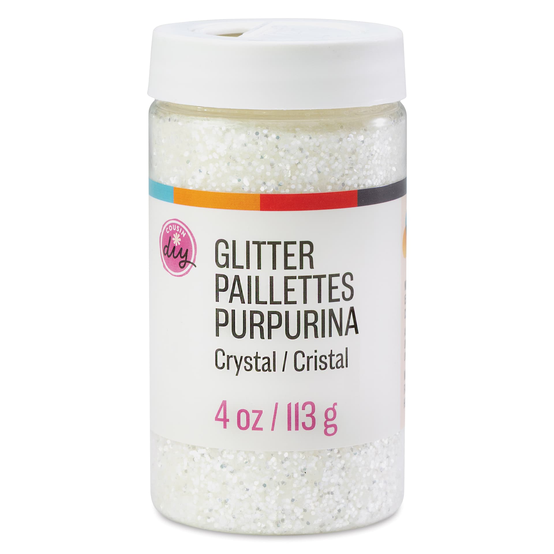 Cousin DIY Glitter - Crystal, 4 oz Jar