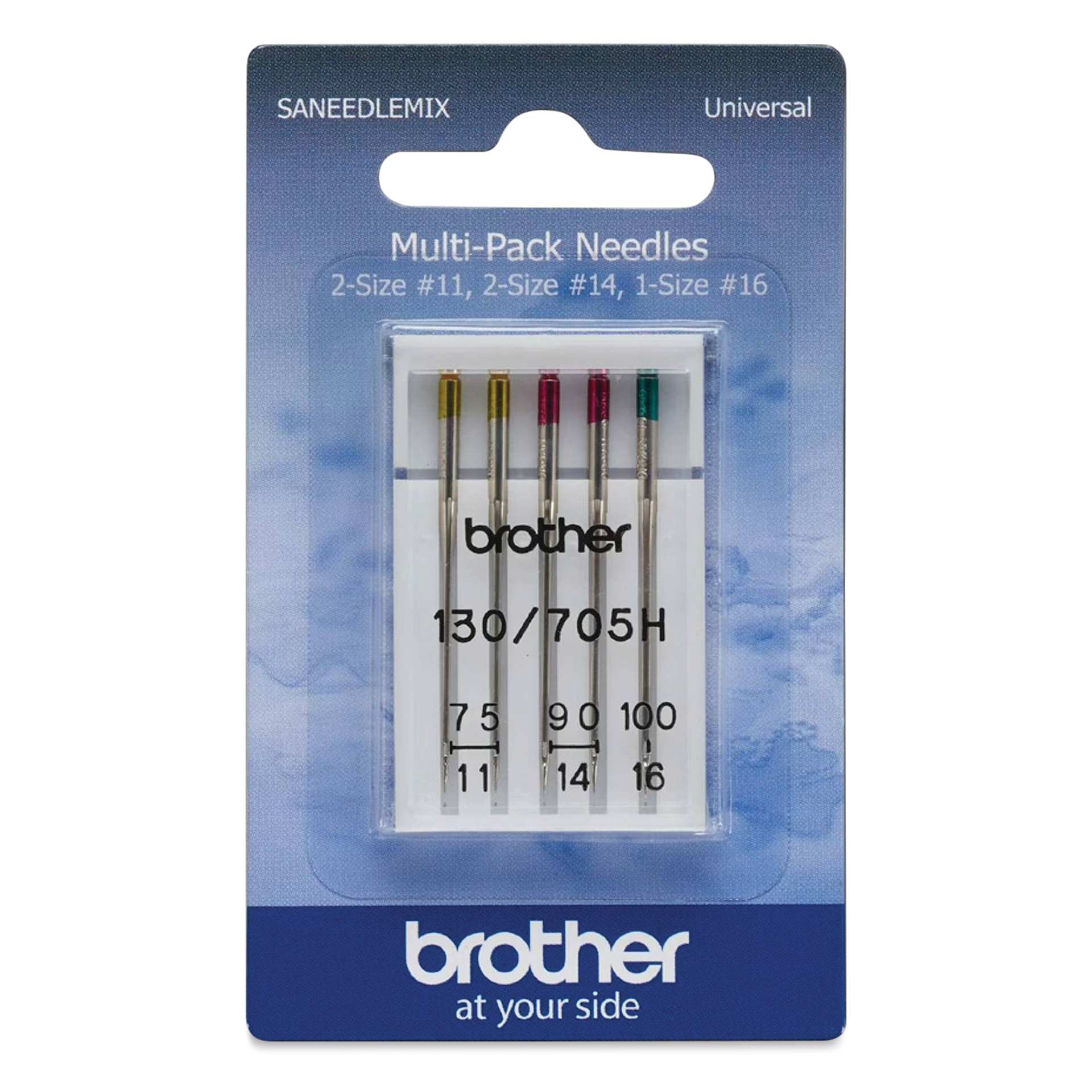 Brother Universal Sewing Machine Needles - Set of 5, Assorted Sizes front of packaging